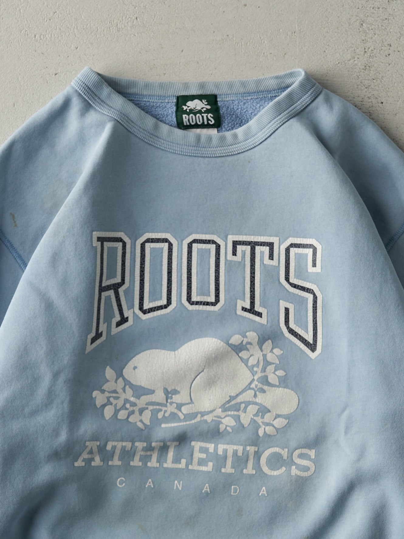 Vintage 90s Sky Blue Roots Athletics Crewneck (L)