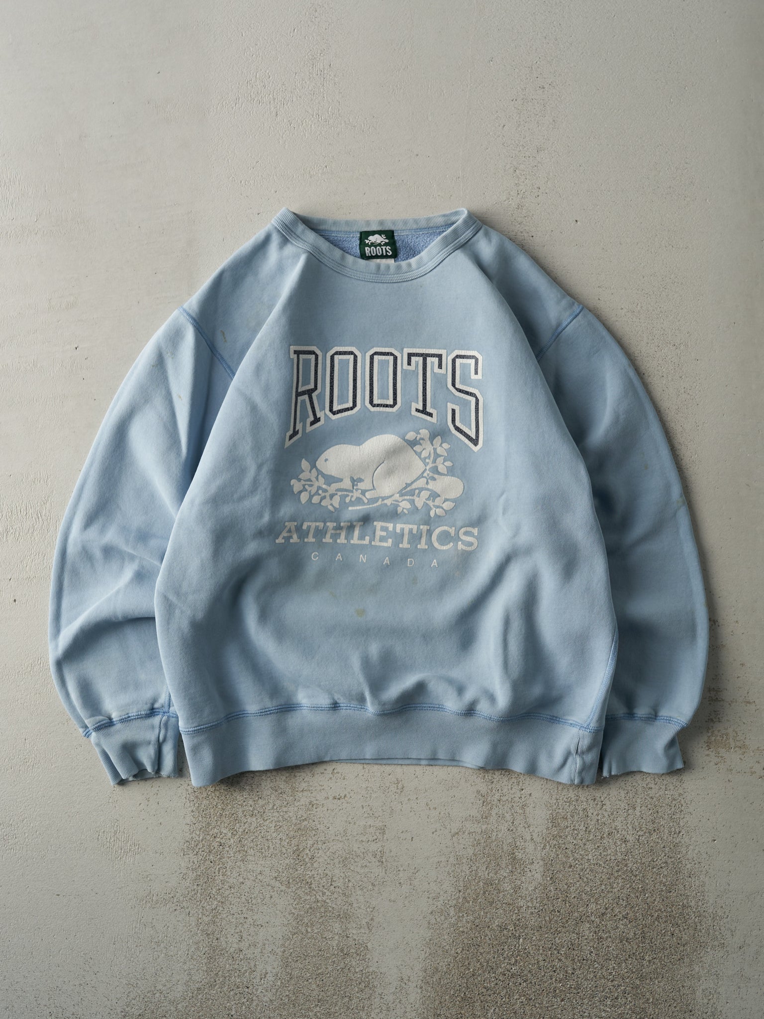 Vintage 90s Sky Blue Roots Athletics Crewneck (L)