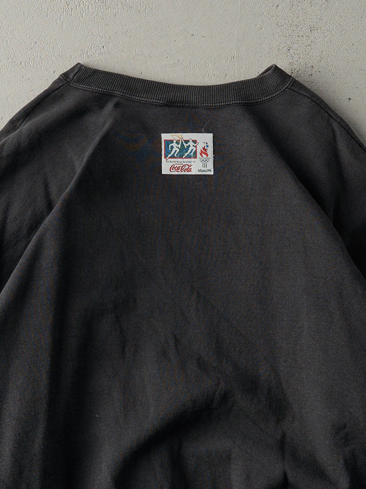 Vintage 96' Black Olympic Torch Relay by Coca Cola Boxy Crewneck (XL)