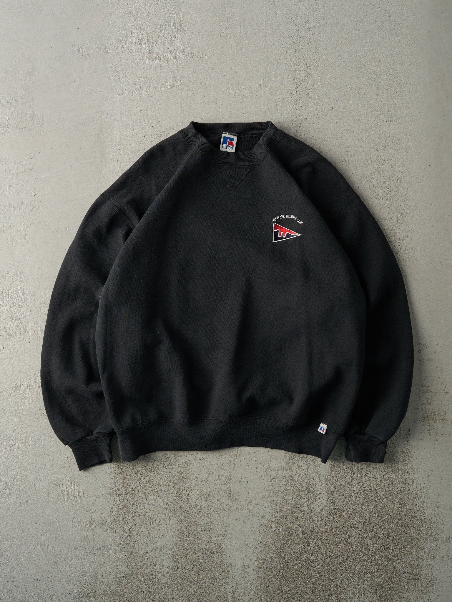Vintage 90s Black West Lake Yachting Club Russell Athletic Crewneck (M/L)