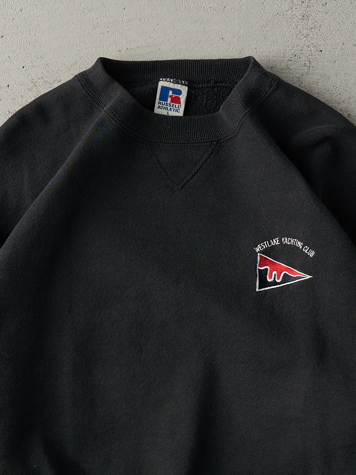 Vintage 90s Black West Lake Yachting Club Russell Athletic Crewneck (M/L)