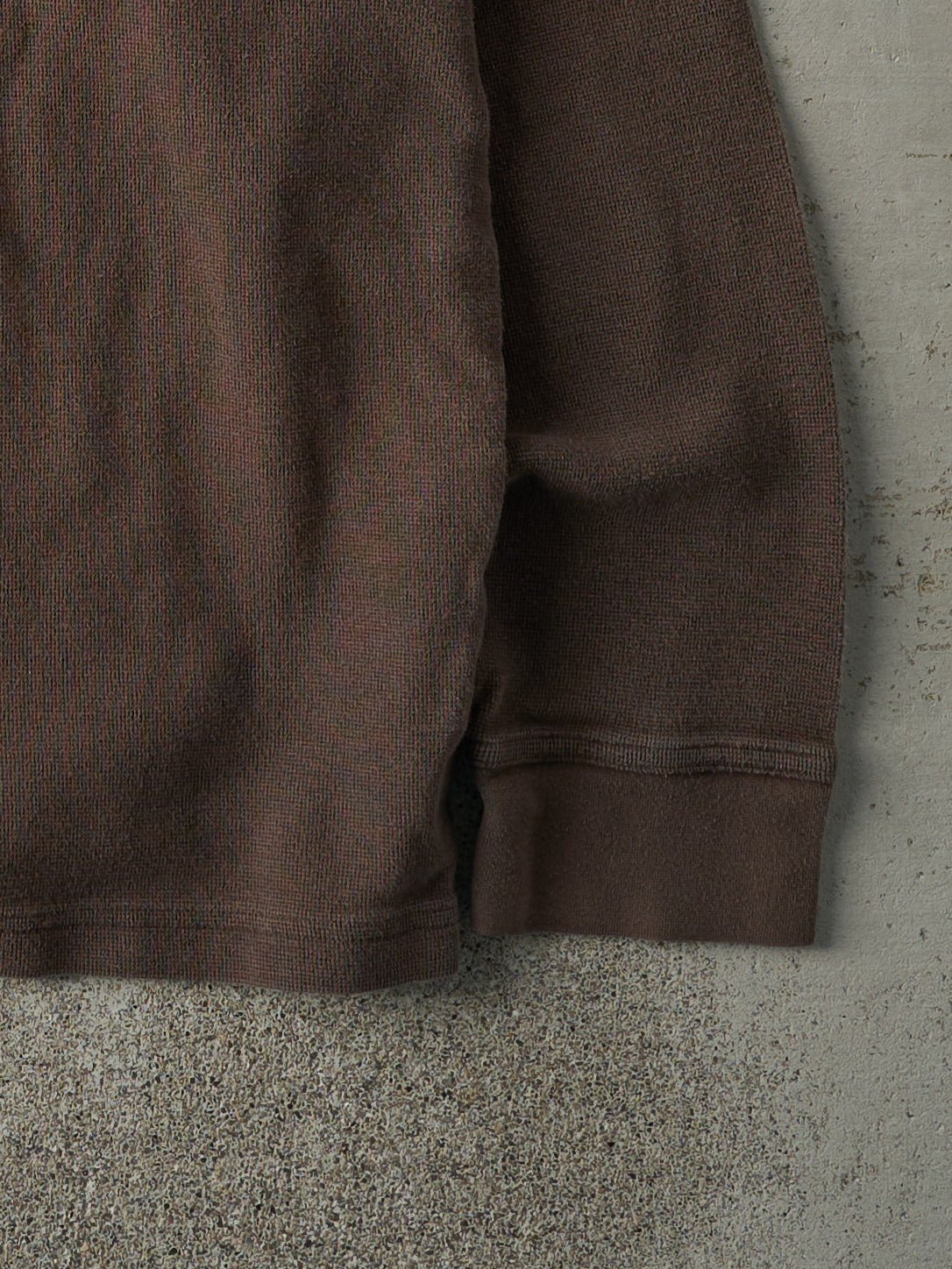 Vintage 90s Chocolate Brown Embroidered Timberland Waffle Knit Long Sleeve (M)