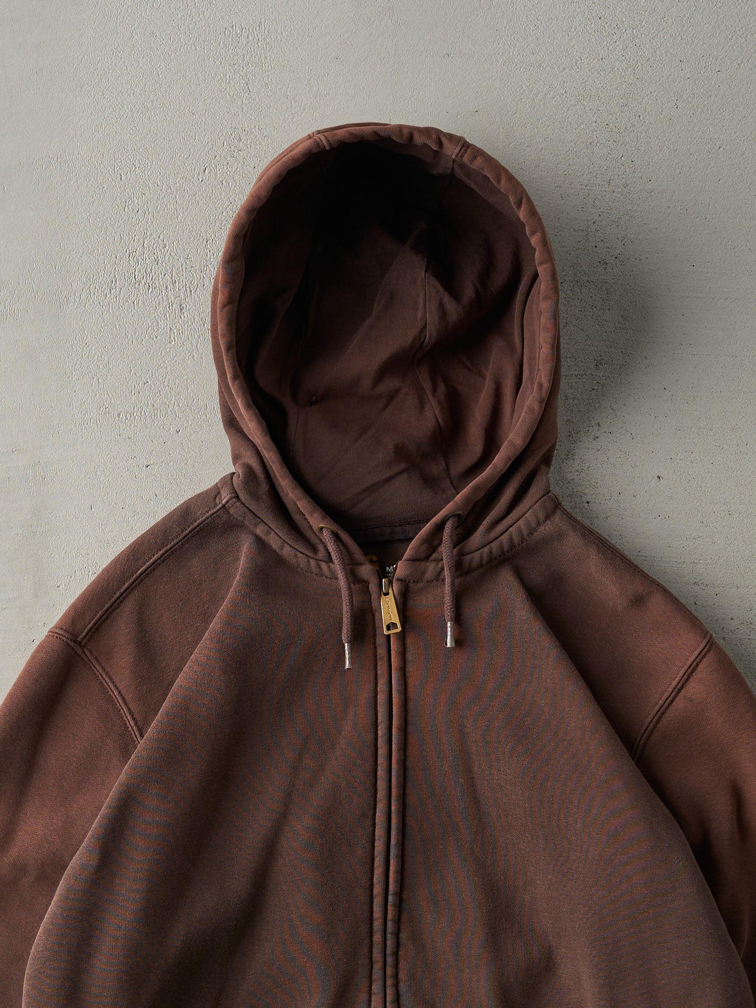 Vintage Y2K Sun Faded Brown Carhartt Zip Up Hoodie (L)