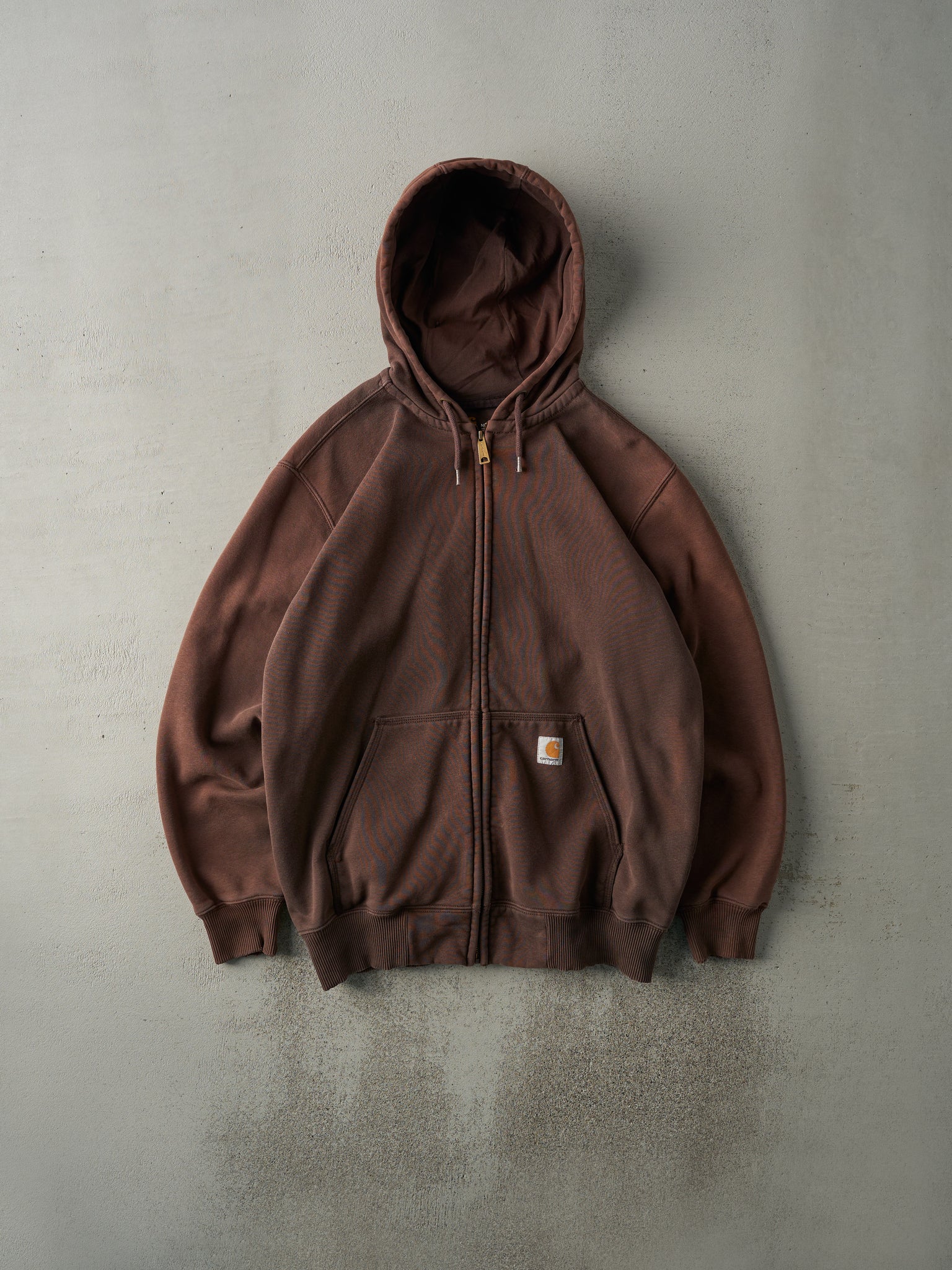 Vintage Y2K Sun Faded Brown Carhartt Zip Up Hoodie (L)