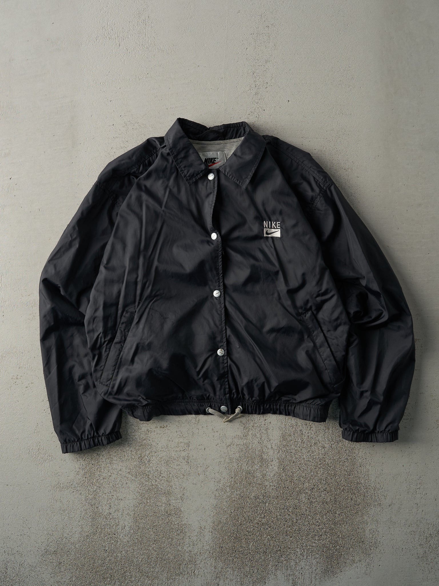 Vintage 90s Black Nike Nylon Wind Breaker Jacket (M)