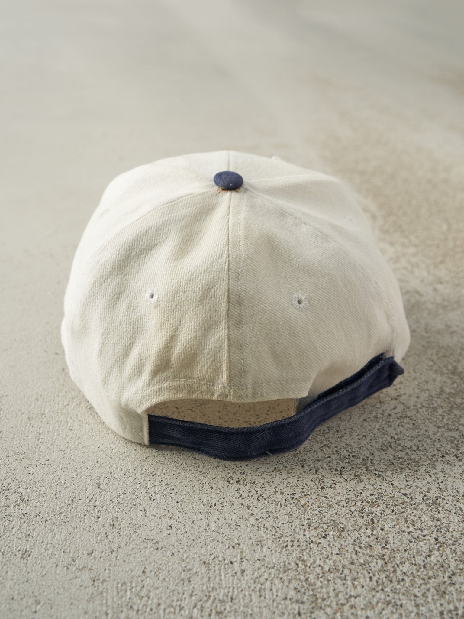 Vintage 90s Blue & Beige Stadium Australia Two Tone Velcro Hat