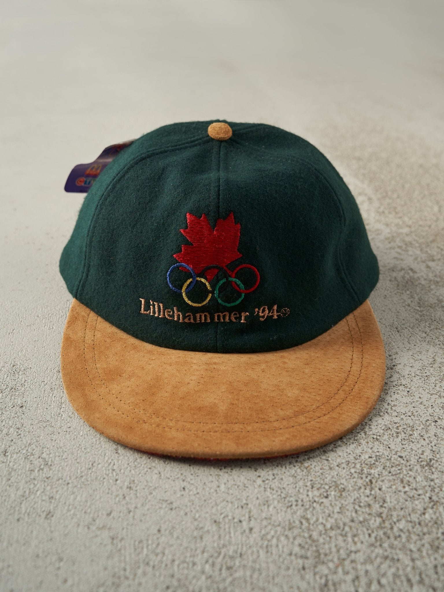 Vintage 94' Green & Brown Lillehammer Olympics Two Tone Deadstock Leather Strapback