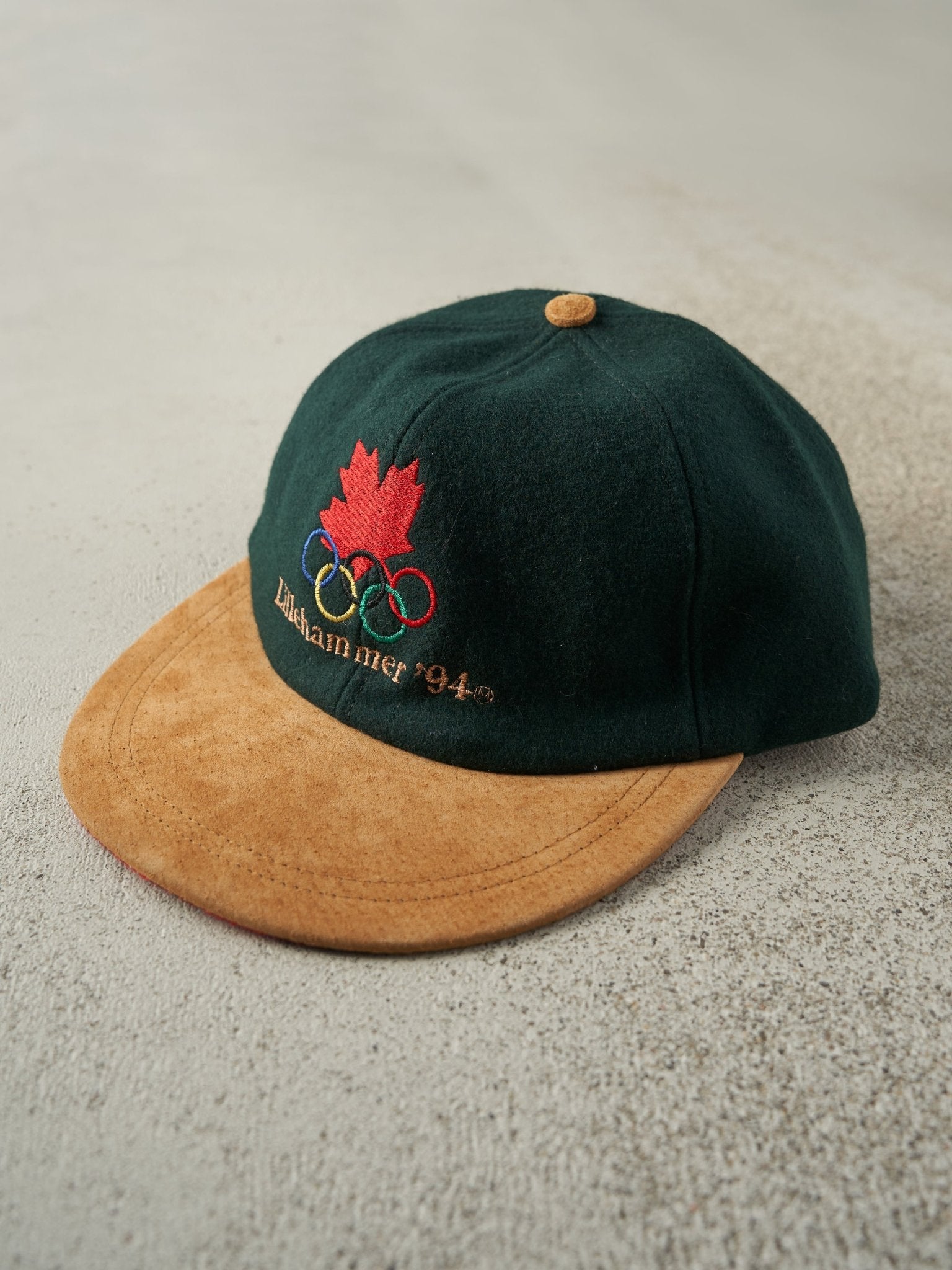 Vintage 94' Green & Brown Lillehammer Olympics Two Tone Deadstock Leather Strapback