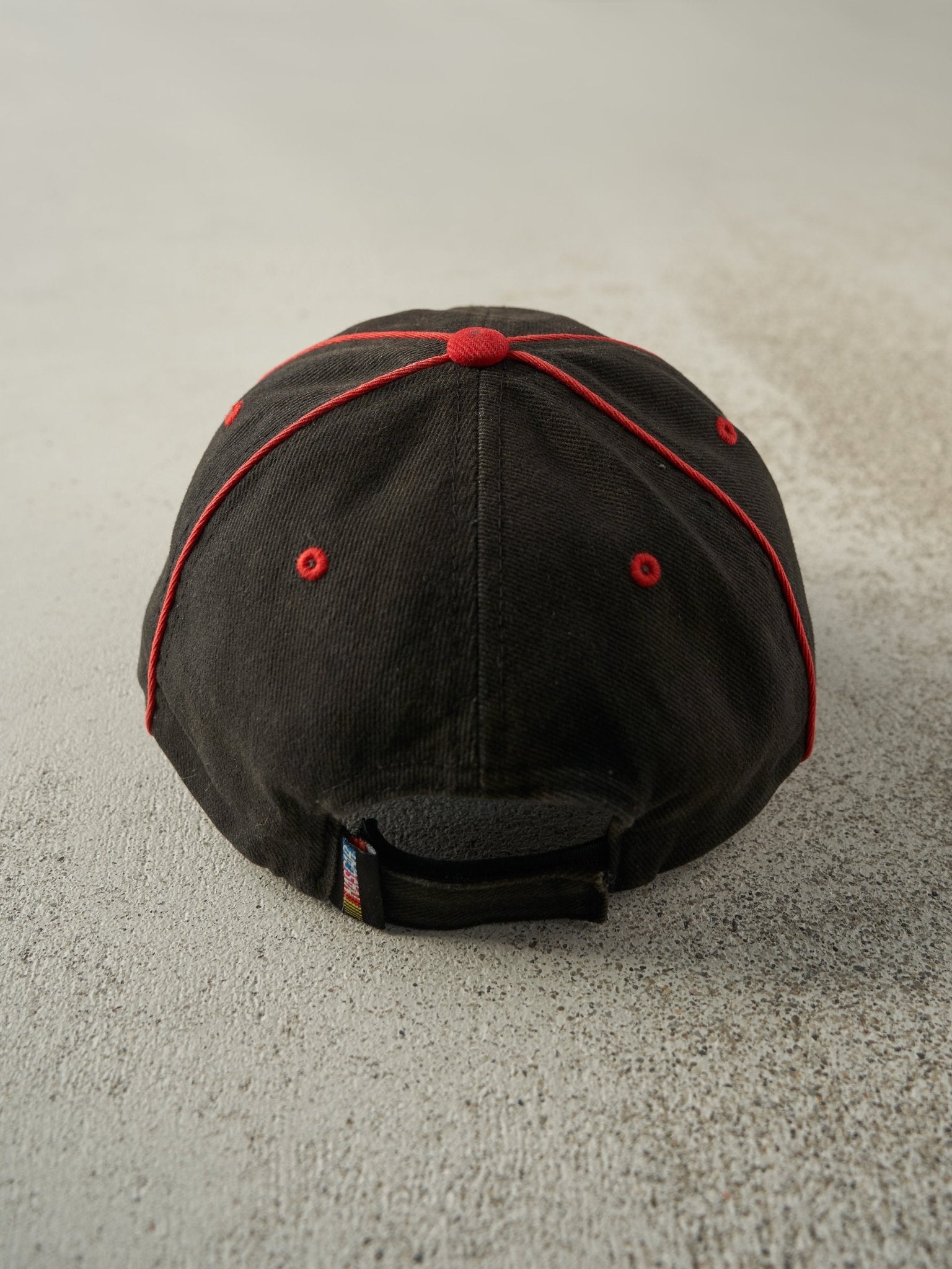 Vintage Y2K Faded Black Nascar Embroidered Velcro Hat