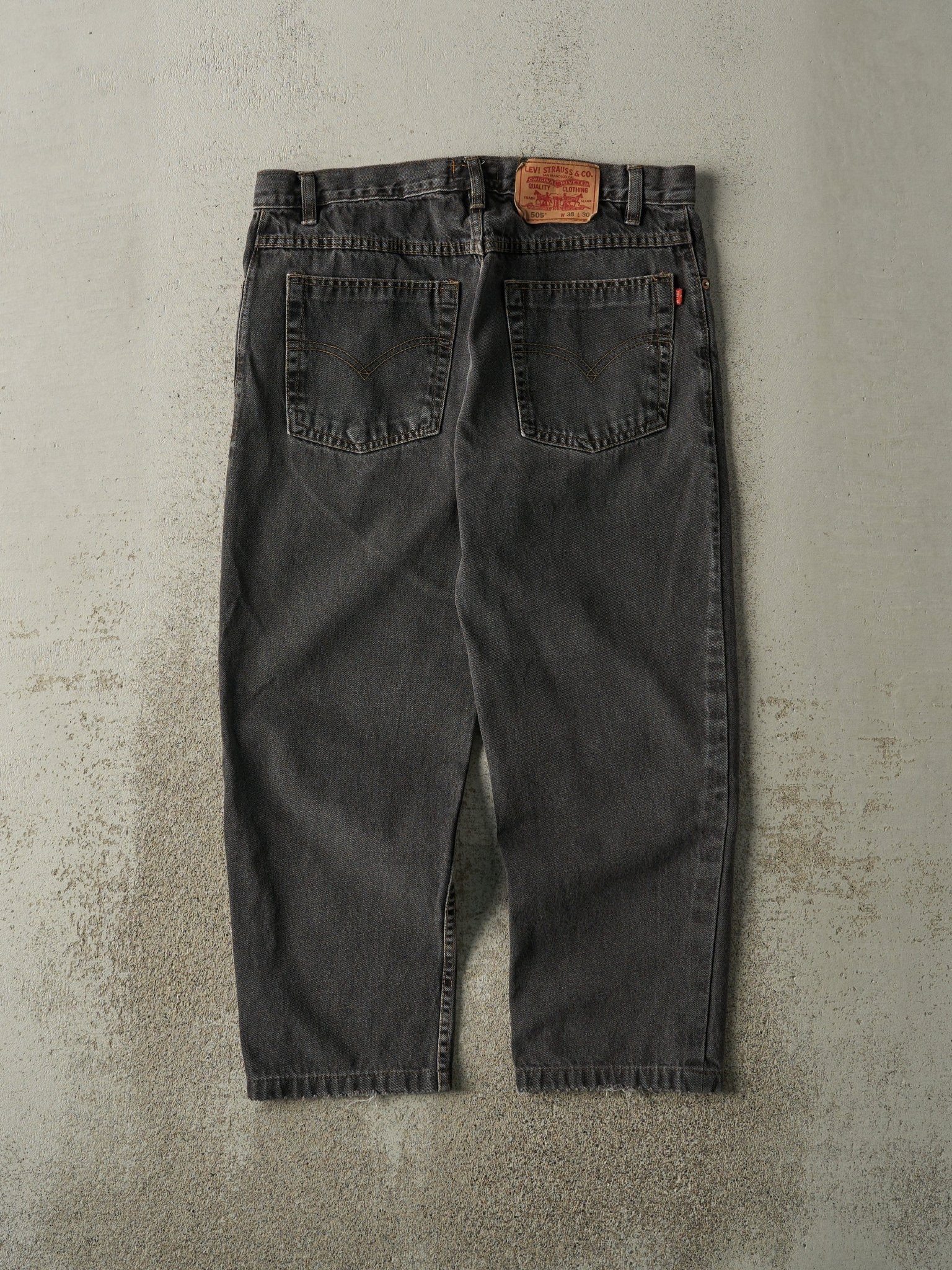 Vintage 90s Faded Black Bootleg Levi's 505 Denim Pants (33x24)
