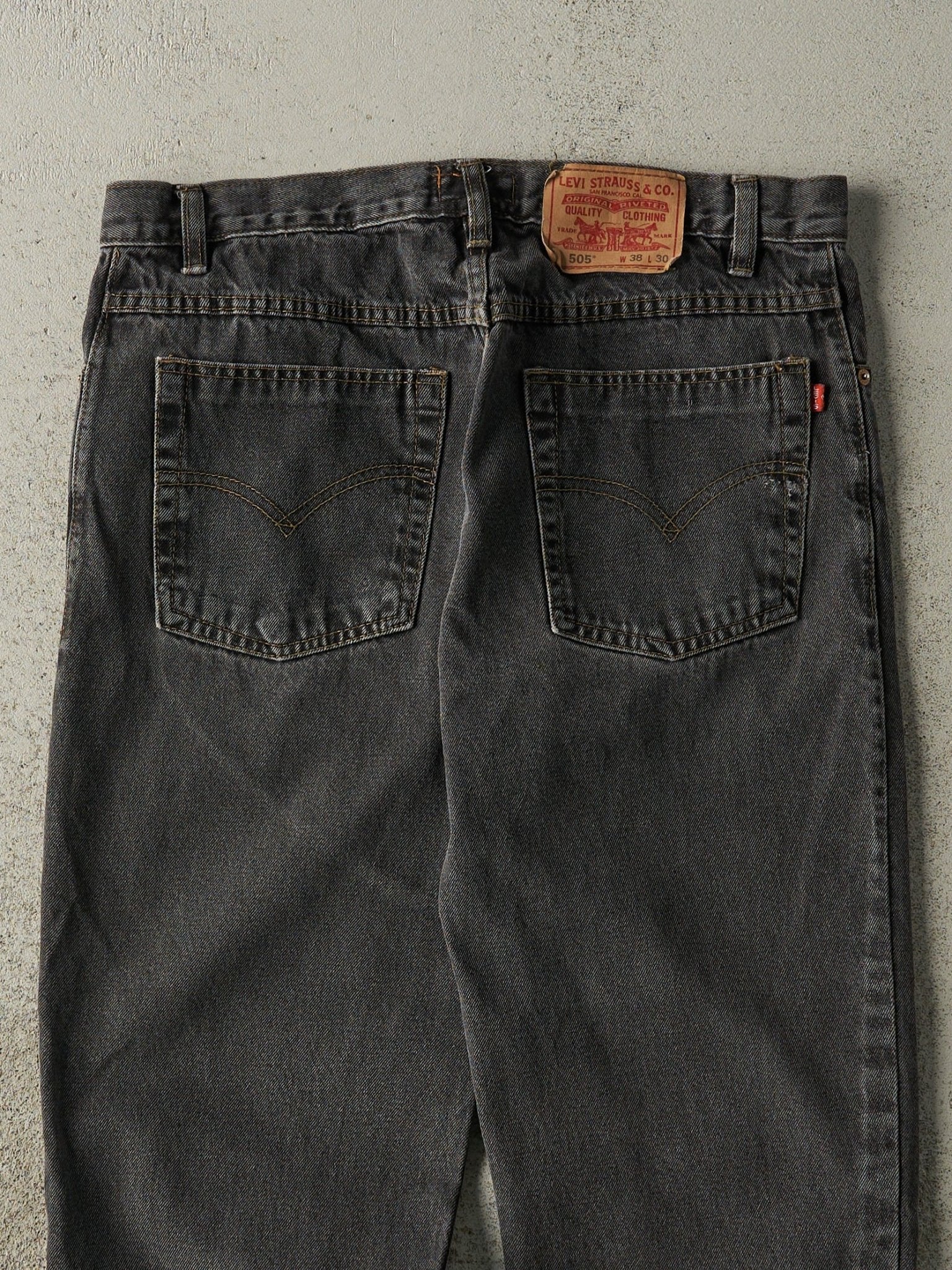 Vintage 90s Faded Black Bootleg Levi's 505 Denim Pants (33x24)