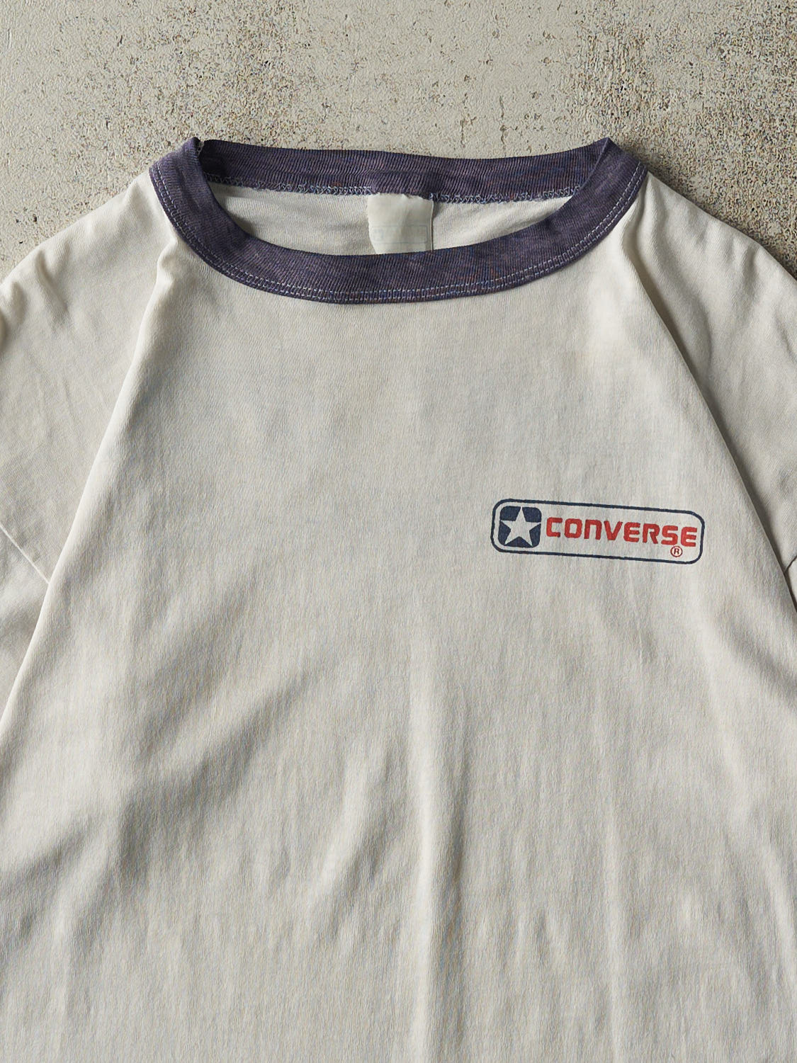 Vintage 90s White & Navy Converse Ringer Tee (M)