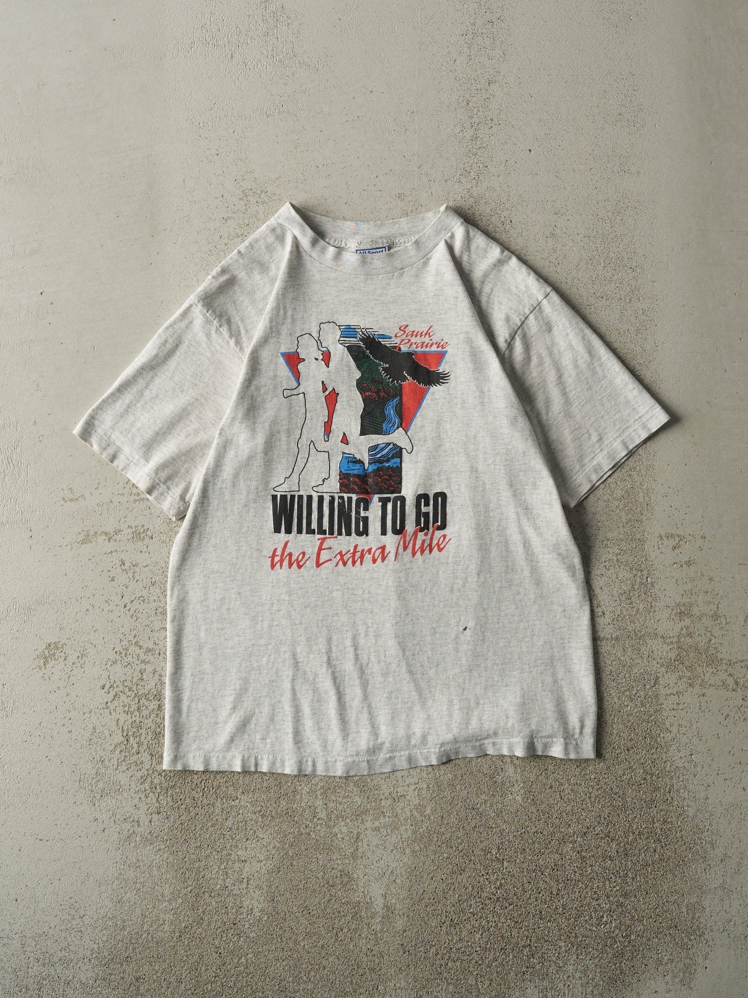 Vintage 90s Heather Grey Sauk Prairie Single Stitch Tee (M)