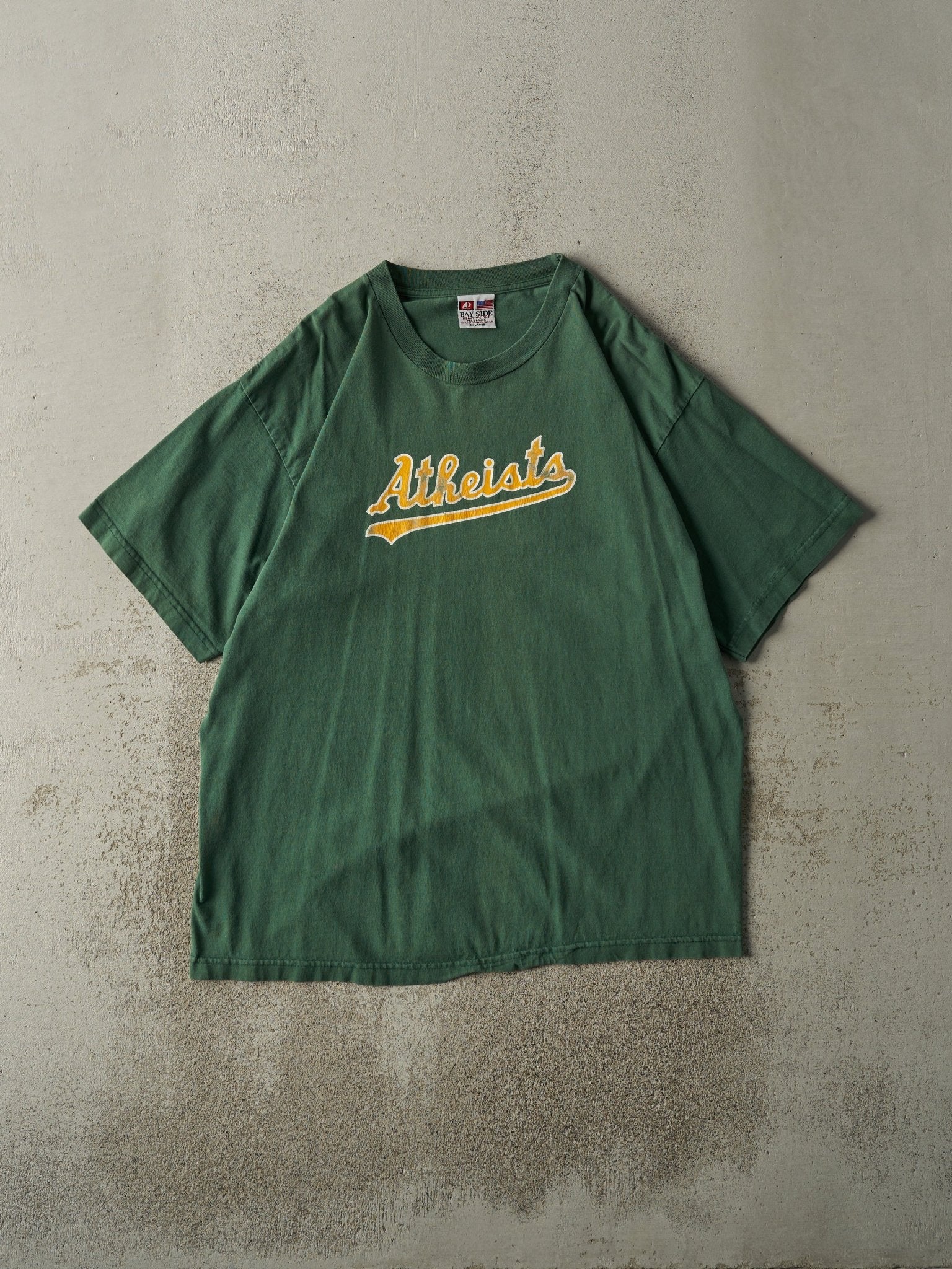 Vintage 90s Green Atheists Tee (L)