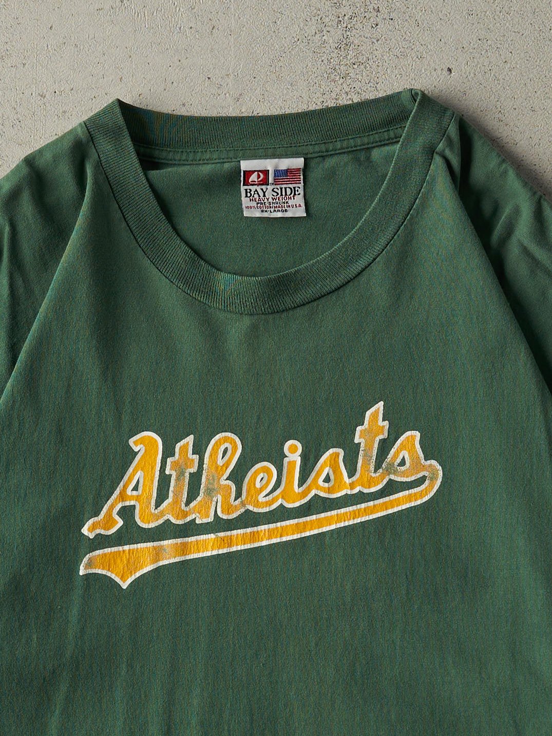 Vintage 90s Green Atheists Tee (L)