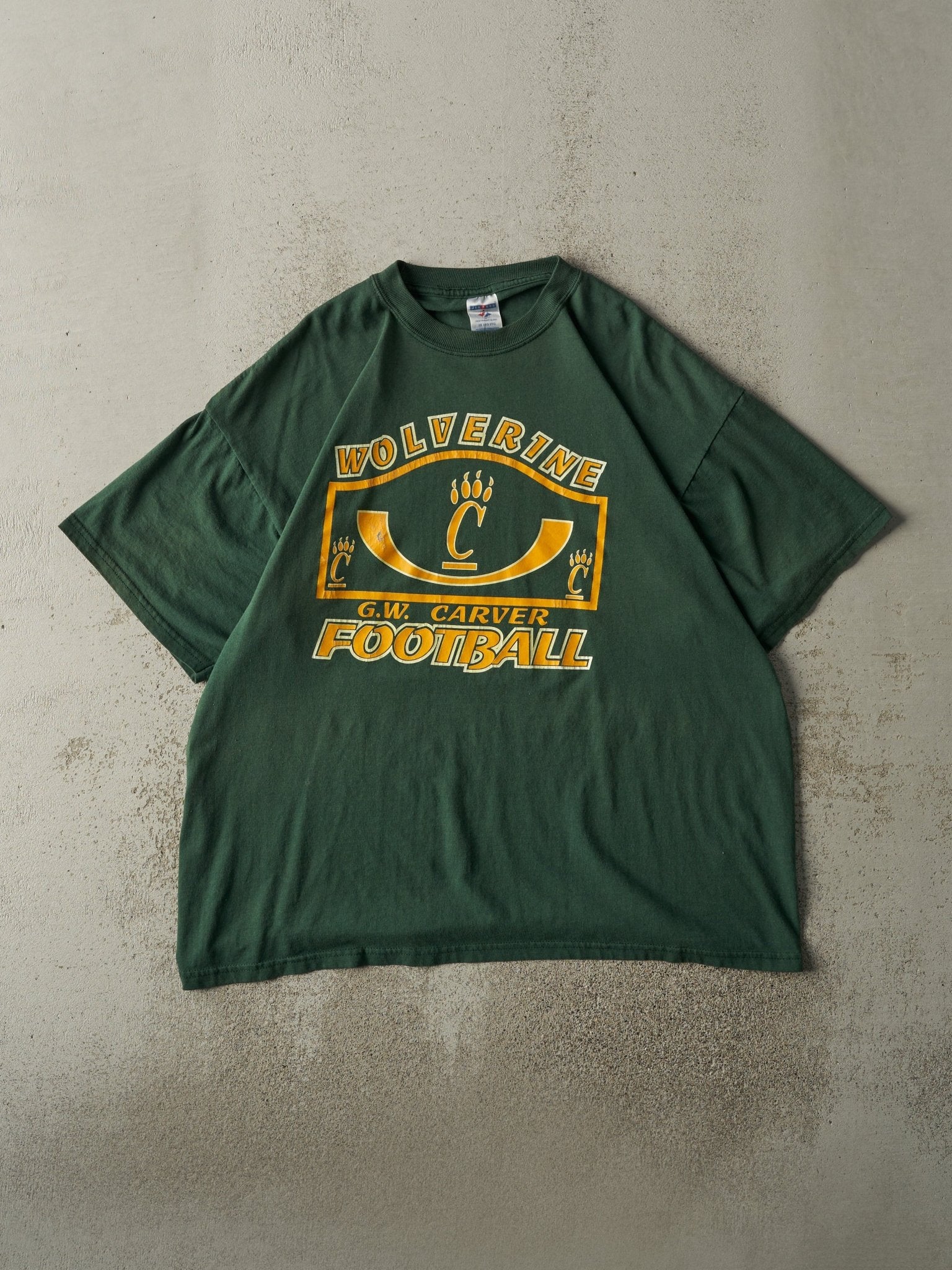 Vintage Y2K Green G.W. Carver Wolverine Football Tee (XL/XXL)