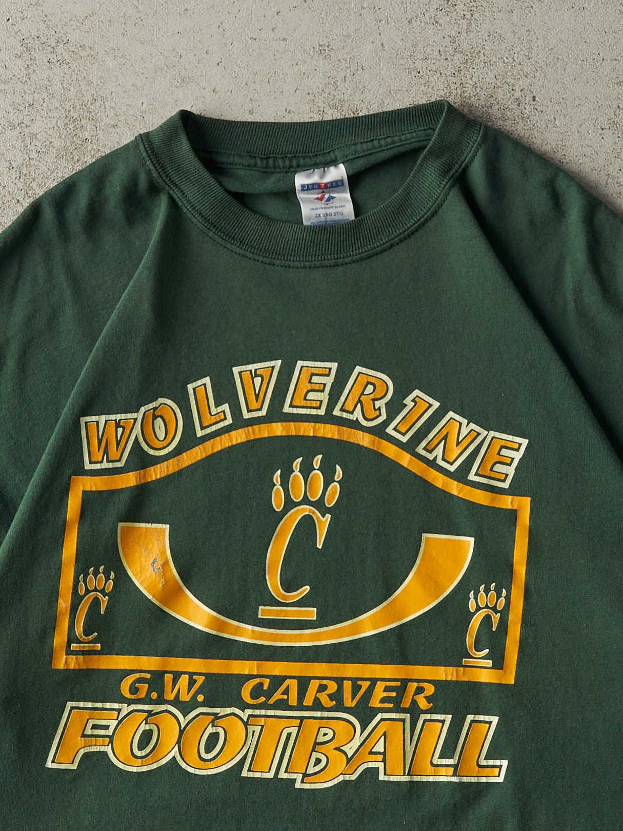 Vintage Y2K Green G.W. Carver Wolverine Football Tee (XL/XXL)