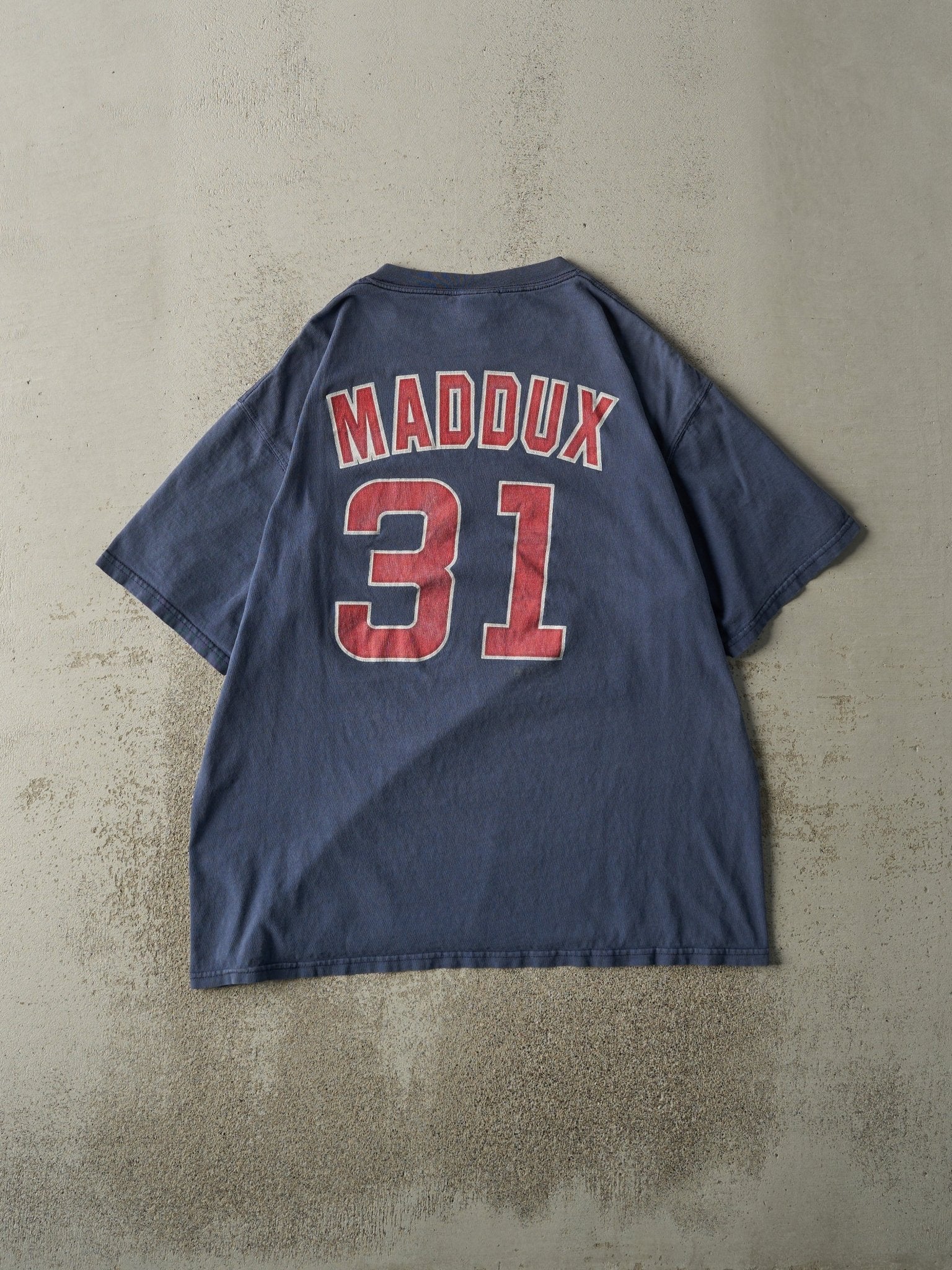 Vintage Y2K Navy Blue Chicago Cubs #31 Maddux Tee (M/L)