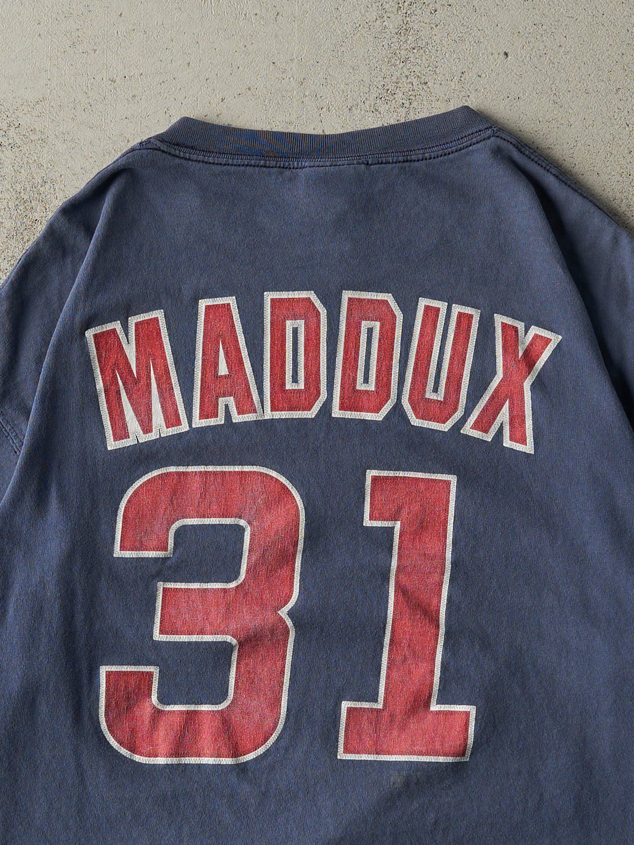 Vintage Y2K Navy Blue Chicago Cubs #31 Maddux Tee (M/L)