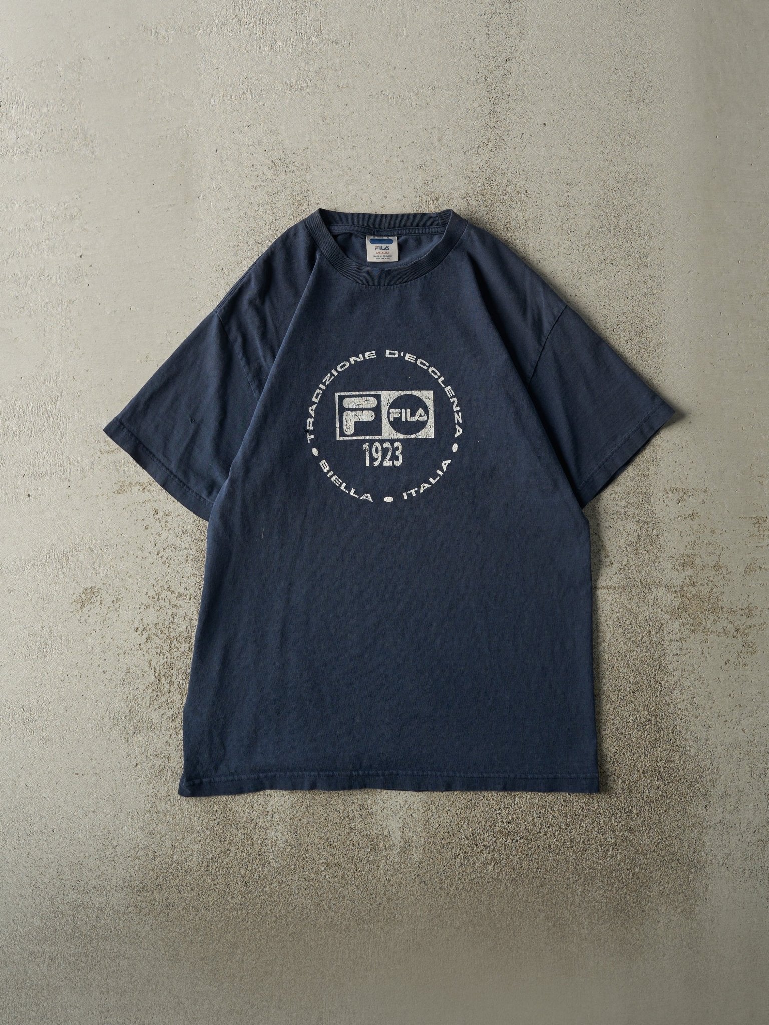 Vintage Y2K Navy Blue Fila Italia Tee (M)