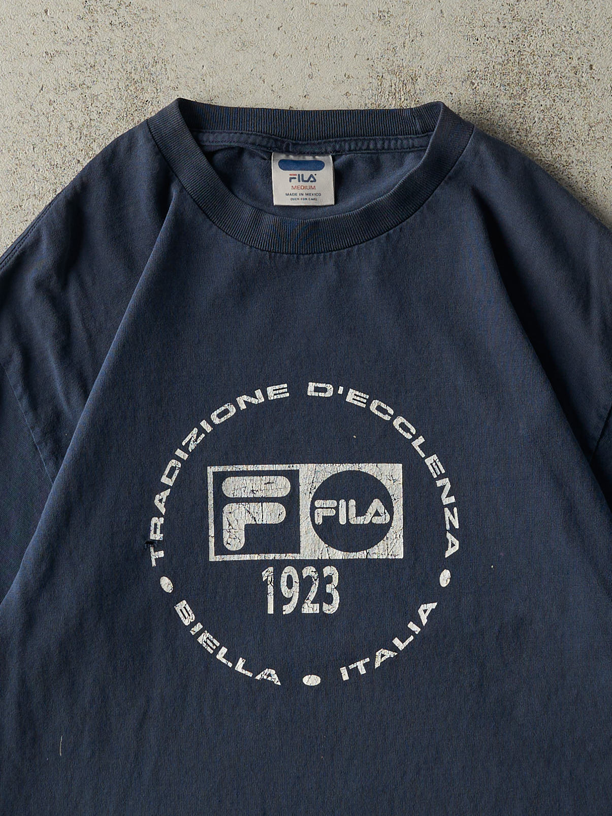 Vintage Y2K Navy Blue Fila Italia Tee (M)