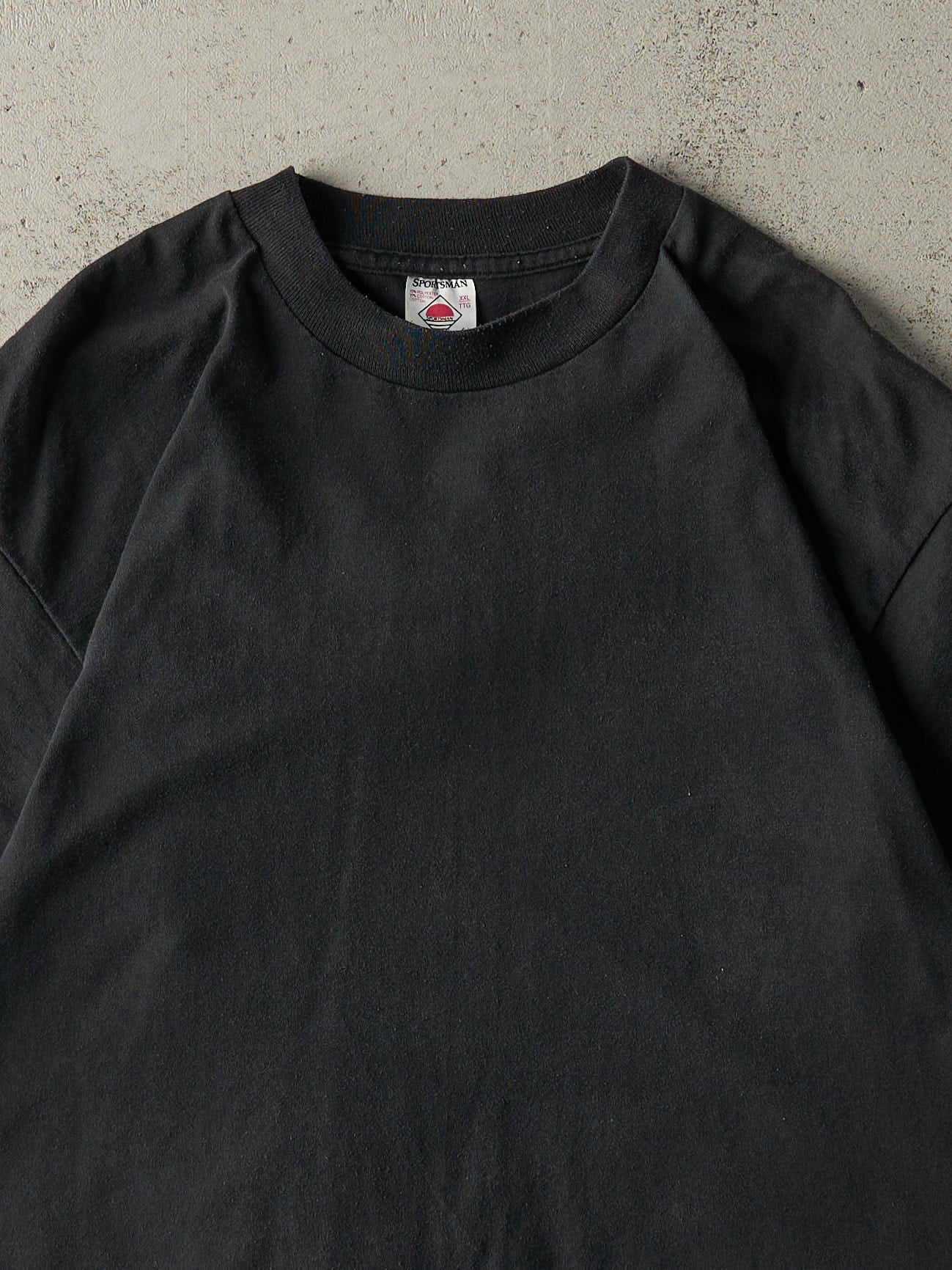 Vintage 90s Faded Black Blank Tee (L)
