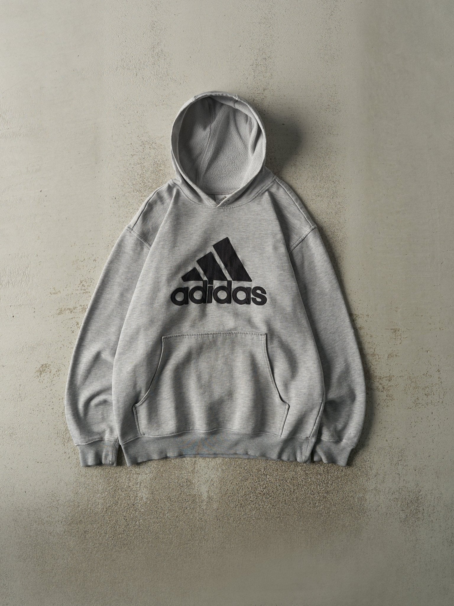 Vintage Y2K Grey Embroidered Adidas Hoodie (M/L)