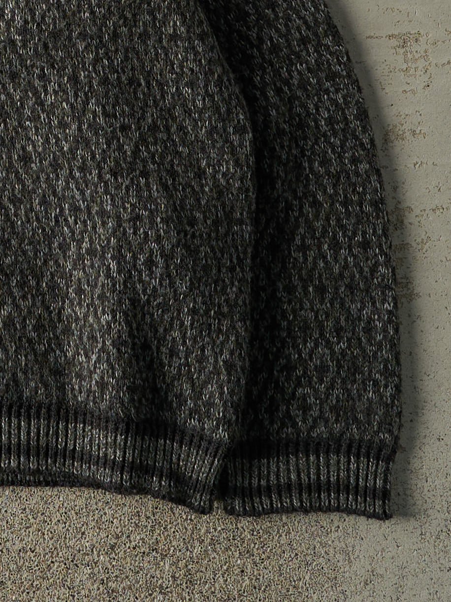 Vintage 90s Green & Black Knit Pullover (M)