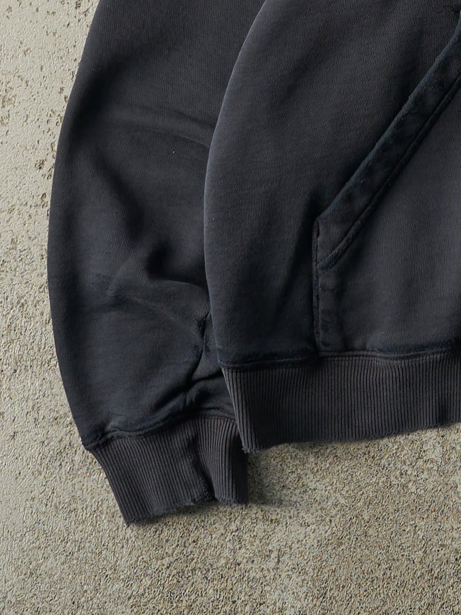 Vintage Y2K Faded Black Embroidered Adidas Hoodie (M)