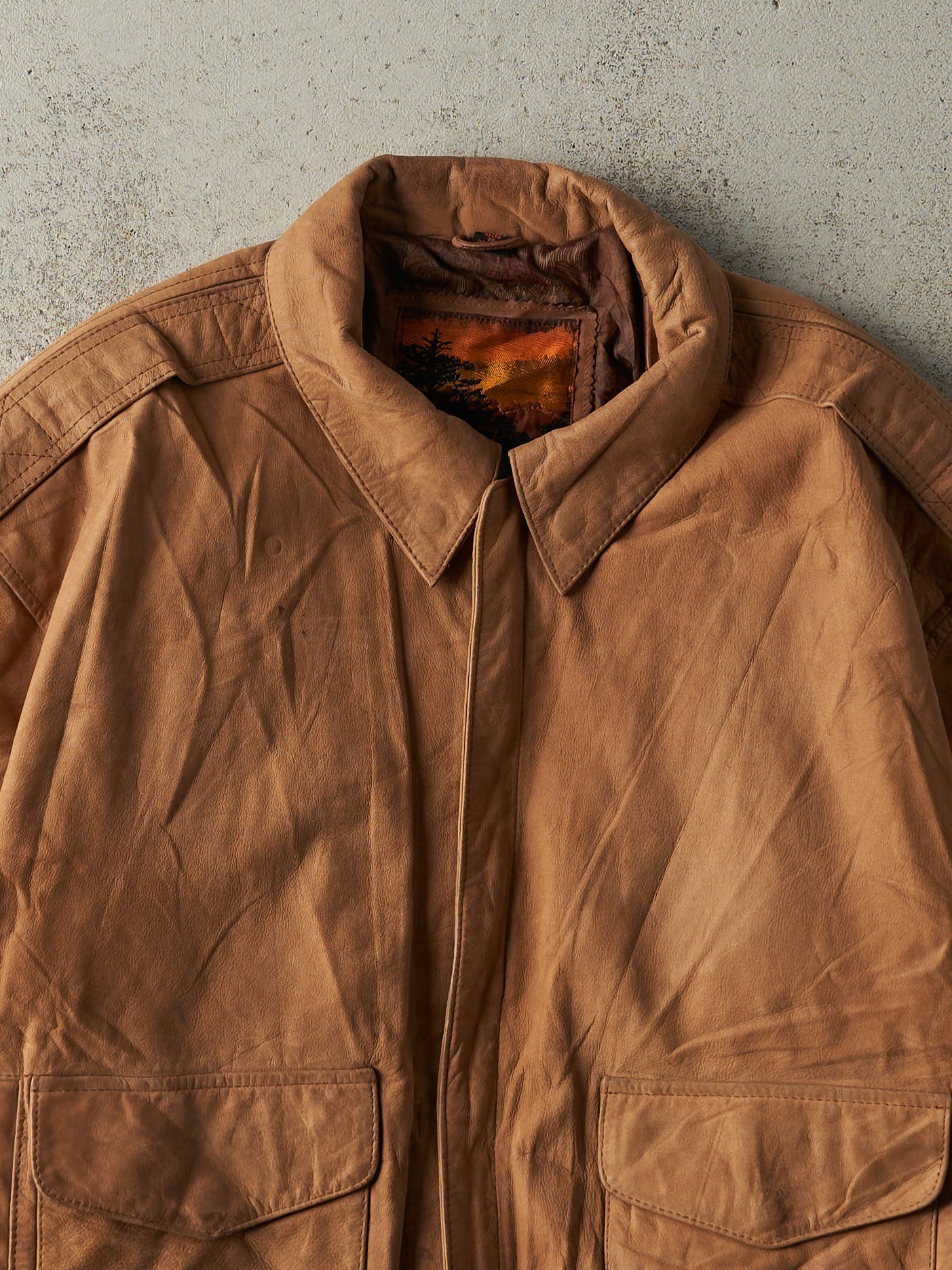 Vintage 90s Brown Outbrook Suede Leather Jacket (M)