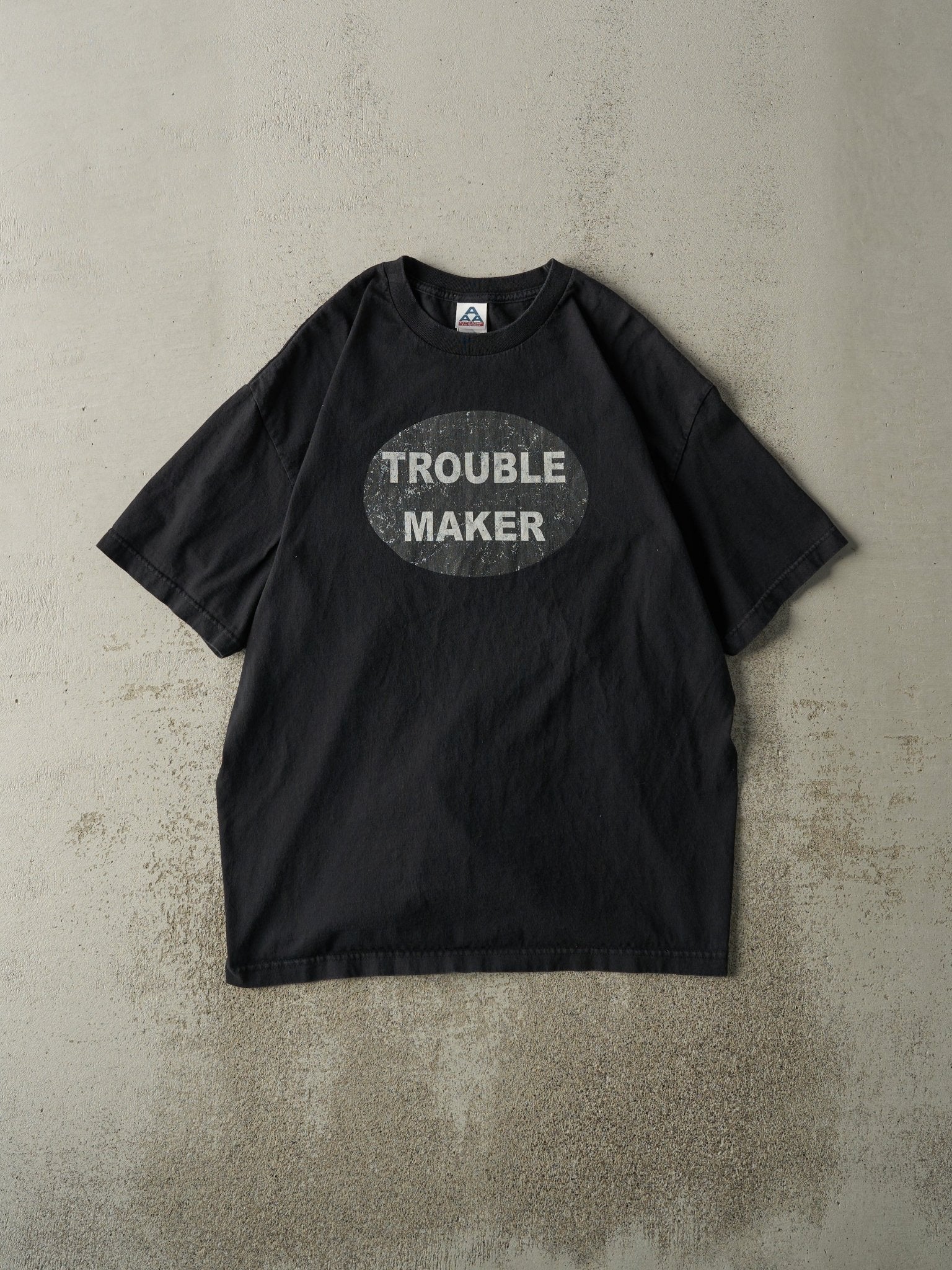 Vintage Y2K Black Trouble Maker Tee (M)