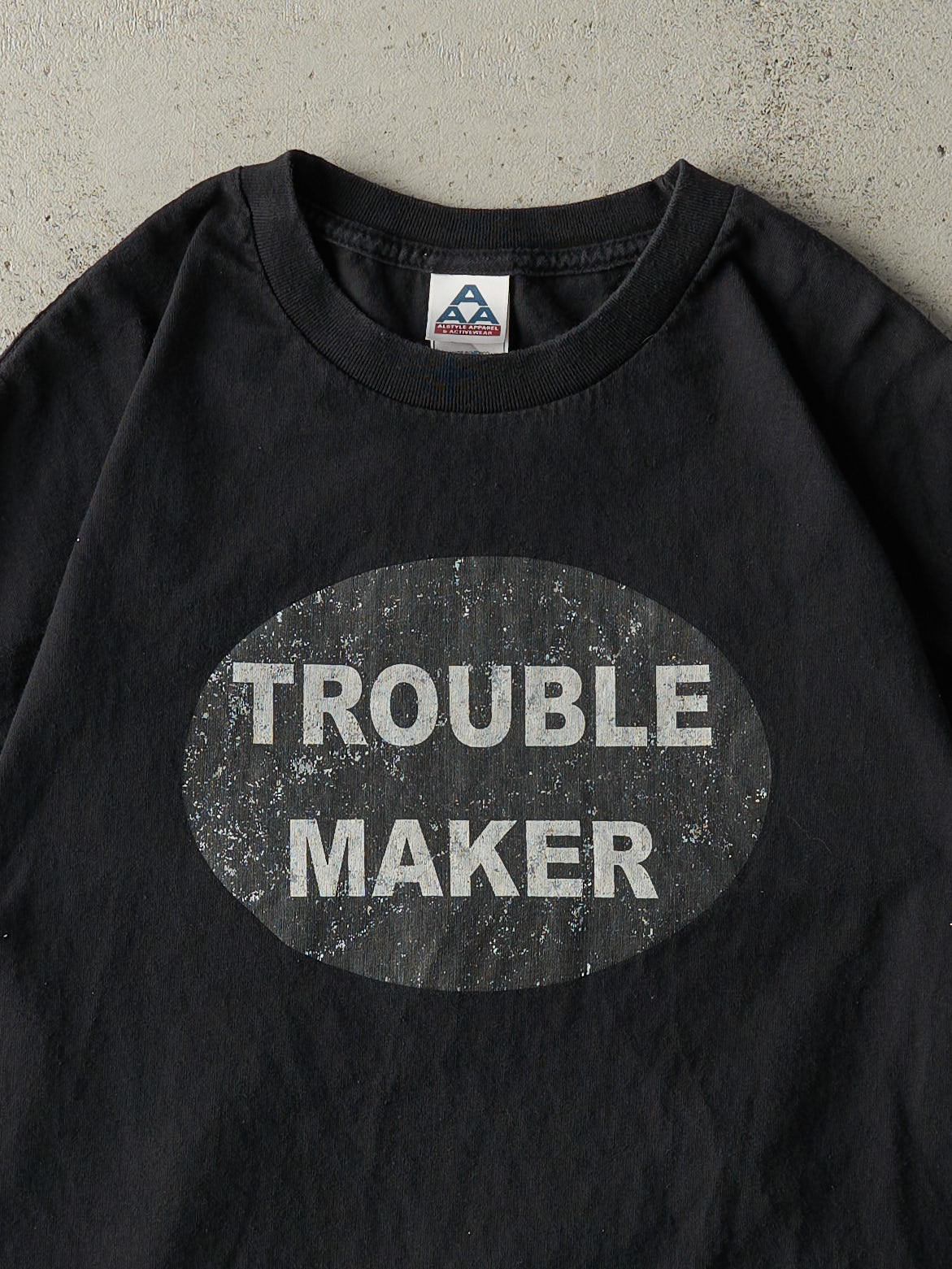Vintage Y2K Black Trouble Maker Tee (M)