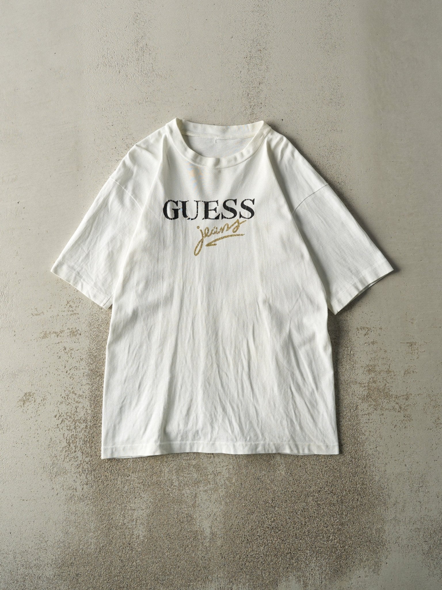 Vintage 90s White Guess Jeans Single Stitch Tee (M/L)