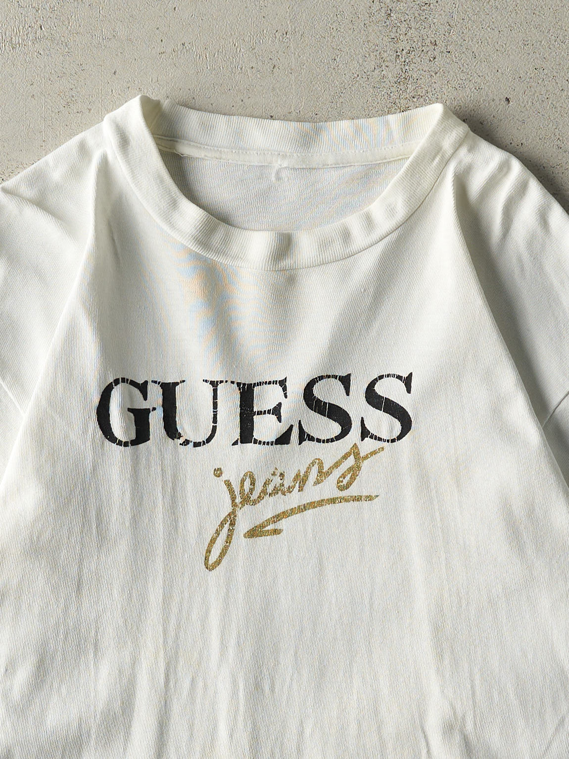 Vintage 90s White Guess Jeans Single Stitch Tee (S)