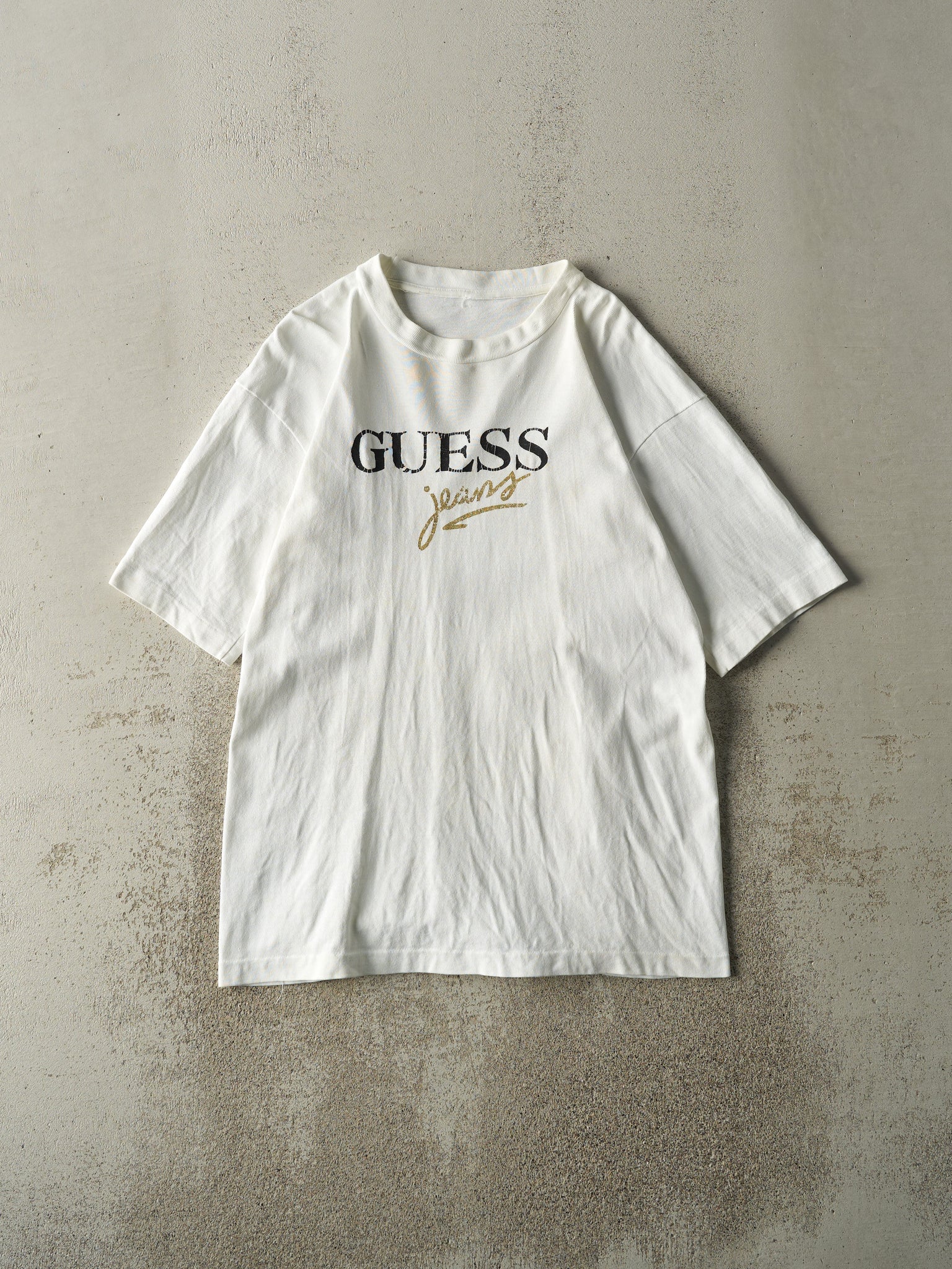 Vintage 90s White Guess Jeans Single Stitch Tee (S)