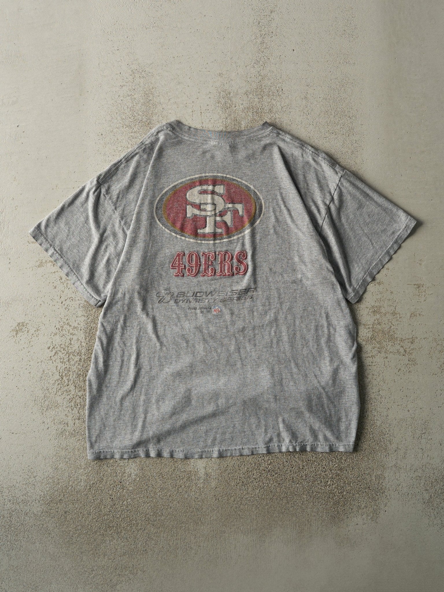 Vintage Y2K Grey San Francisco 49ers x Budweiser Tee (L)