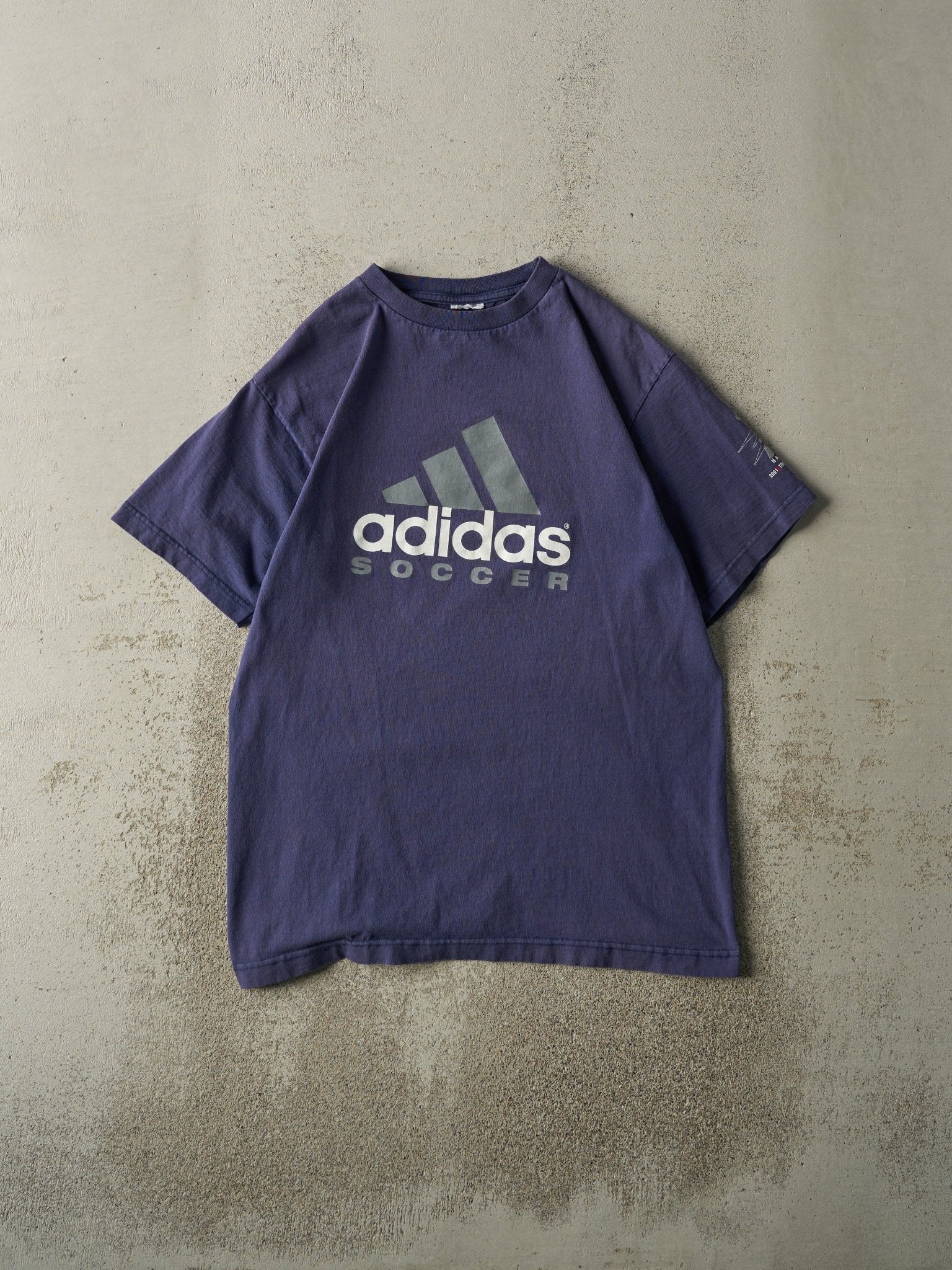 Vintage 01' Navy Blue Napsc Adidas Soccer Tee (M)