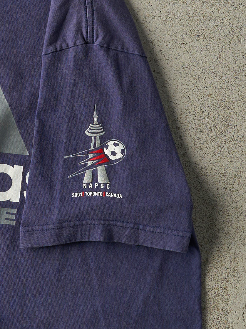 Vintage 01' Navy Blue Napsc Adidas Soccer Tee (M)