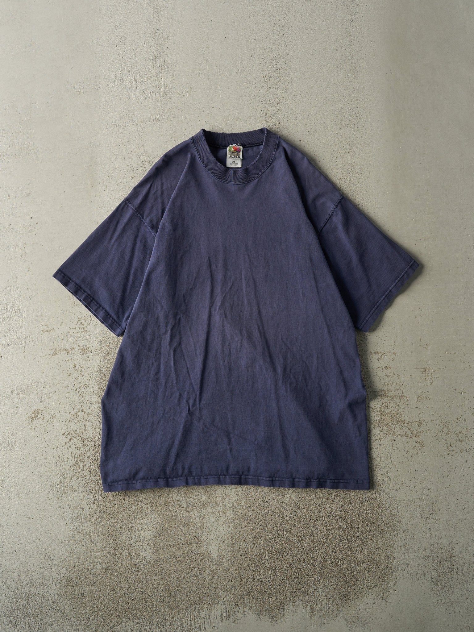 Vintage 90s Navy Blue Blank Tee (XL)