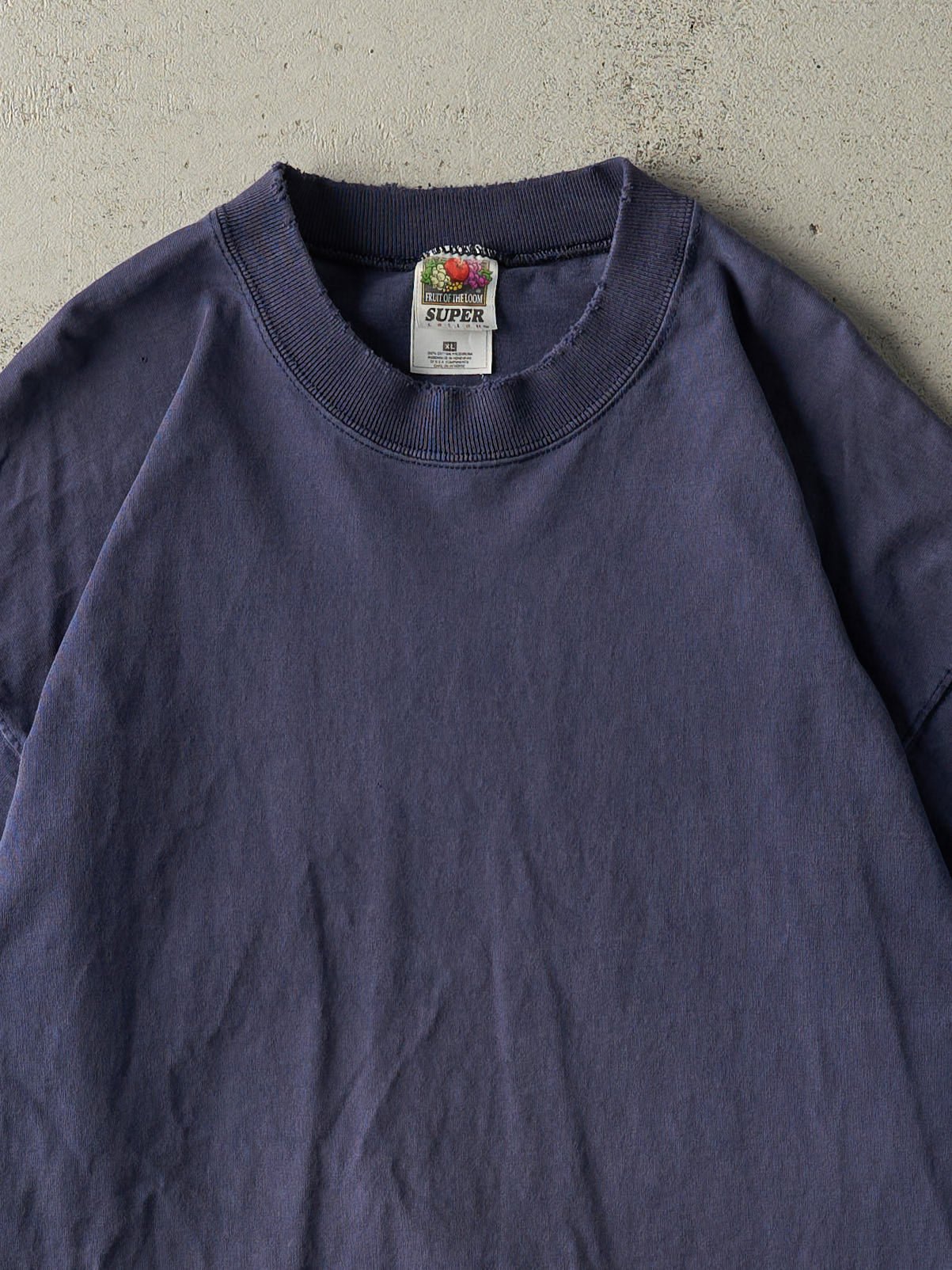 Vintage 90s Navy Blue Blank Tee (XL)