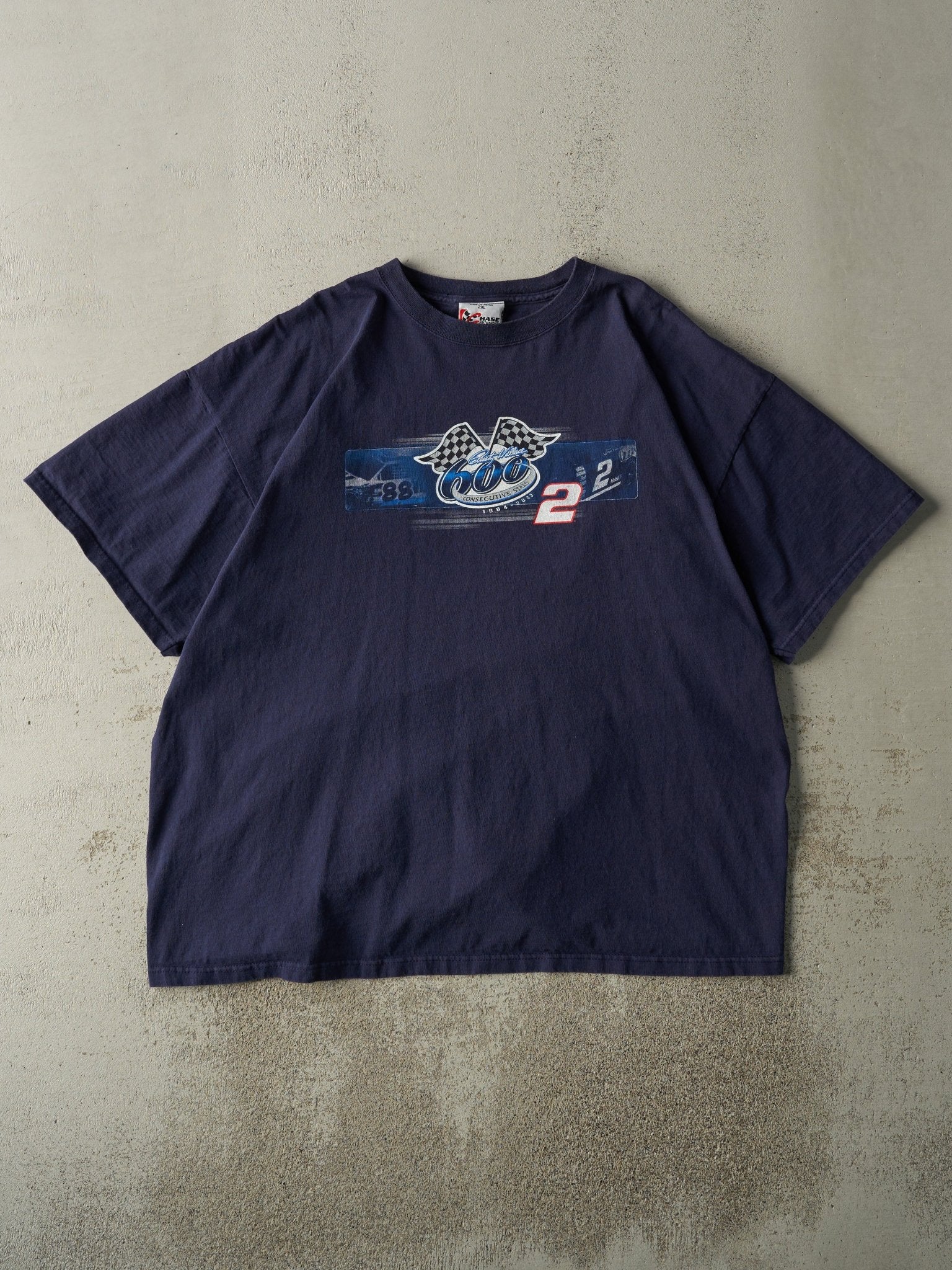 Vintage 03' Navy Blue Rusty Wallace Nascar Racing Tee (XL)