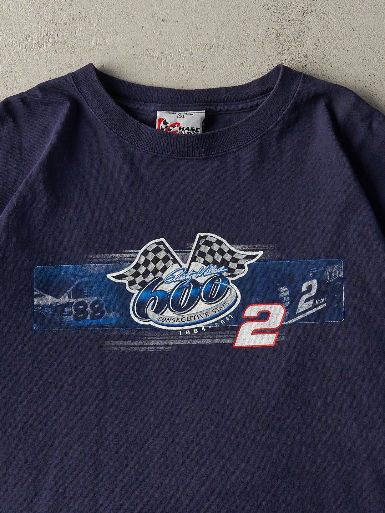 Vintage 03' Navy Blue Rusty Wallace Nascar Racing Tee (XL)