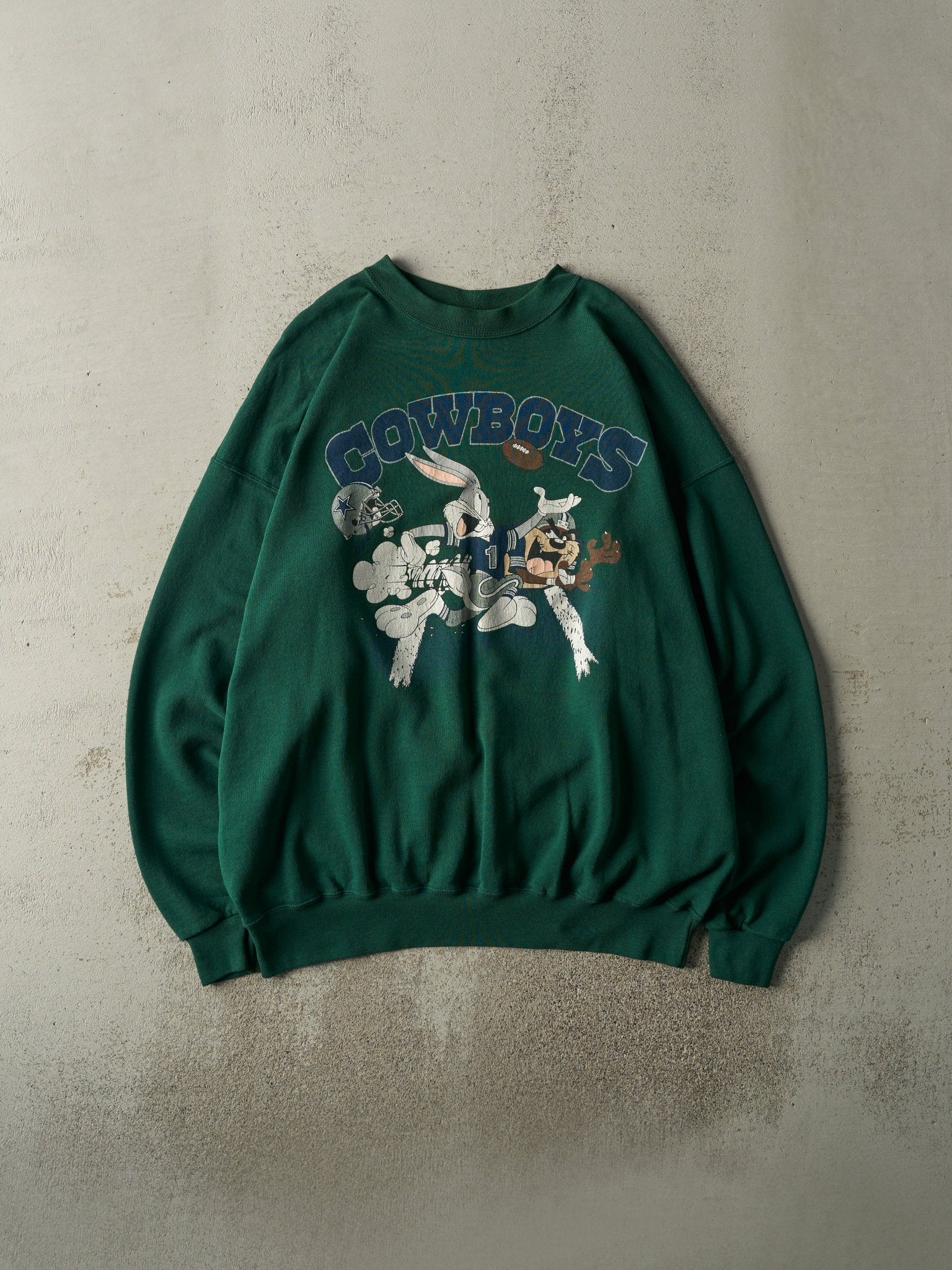 Vintage 90s Green Dallas Cowboys x Looney Tunes Crewneck (XL)