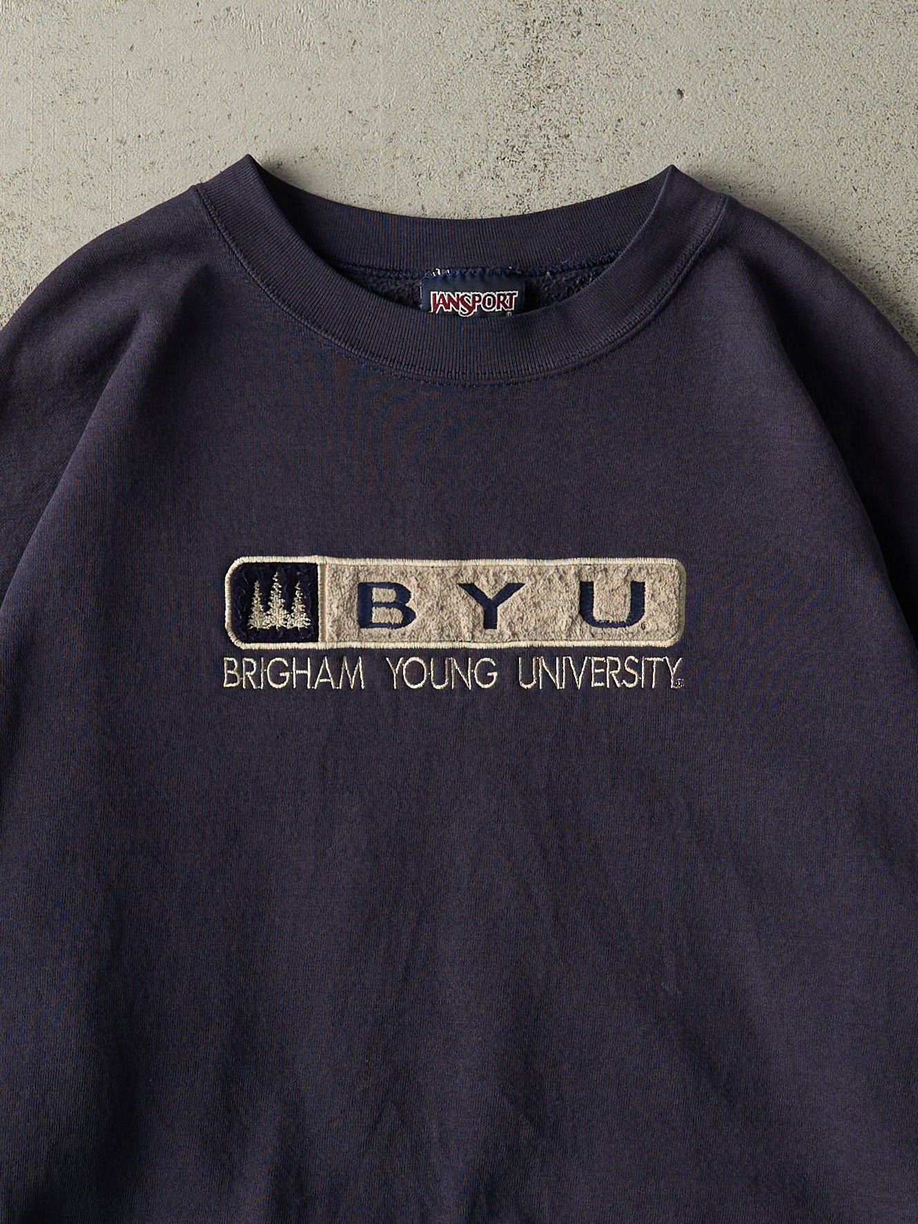 Vintage 90s Navy Blue Embroidered BYU Crewneck (L)