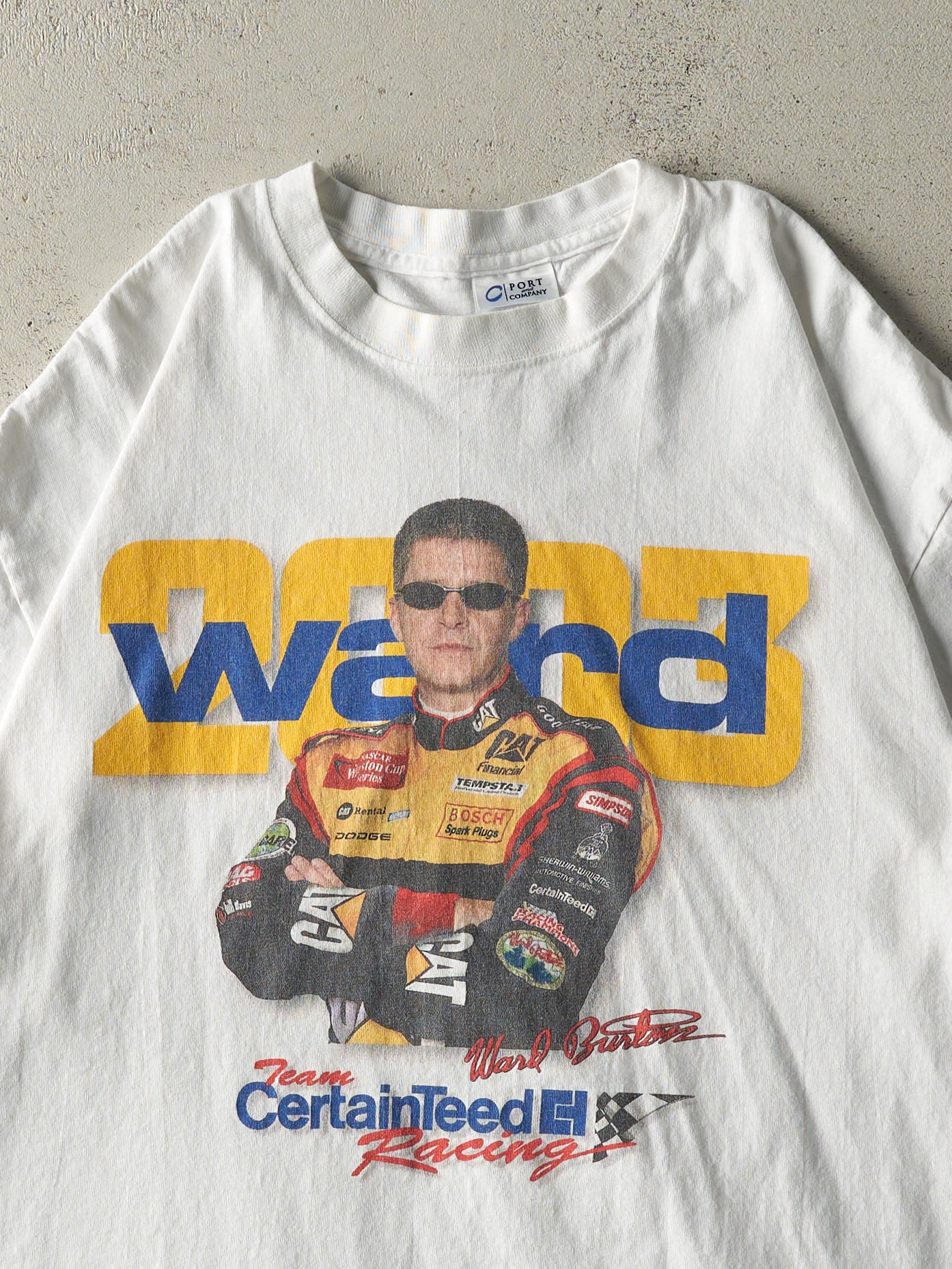 Vintage 03' White Ward Burton Nascar Racing Tee (L)