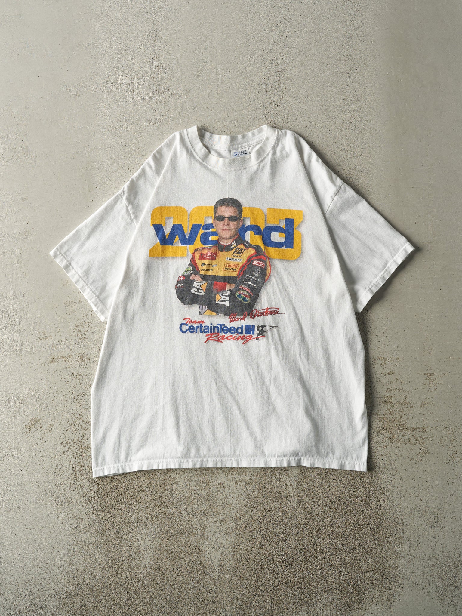 Vintage 03' White Ward Burton Nascar Racing Tee (L)