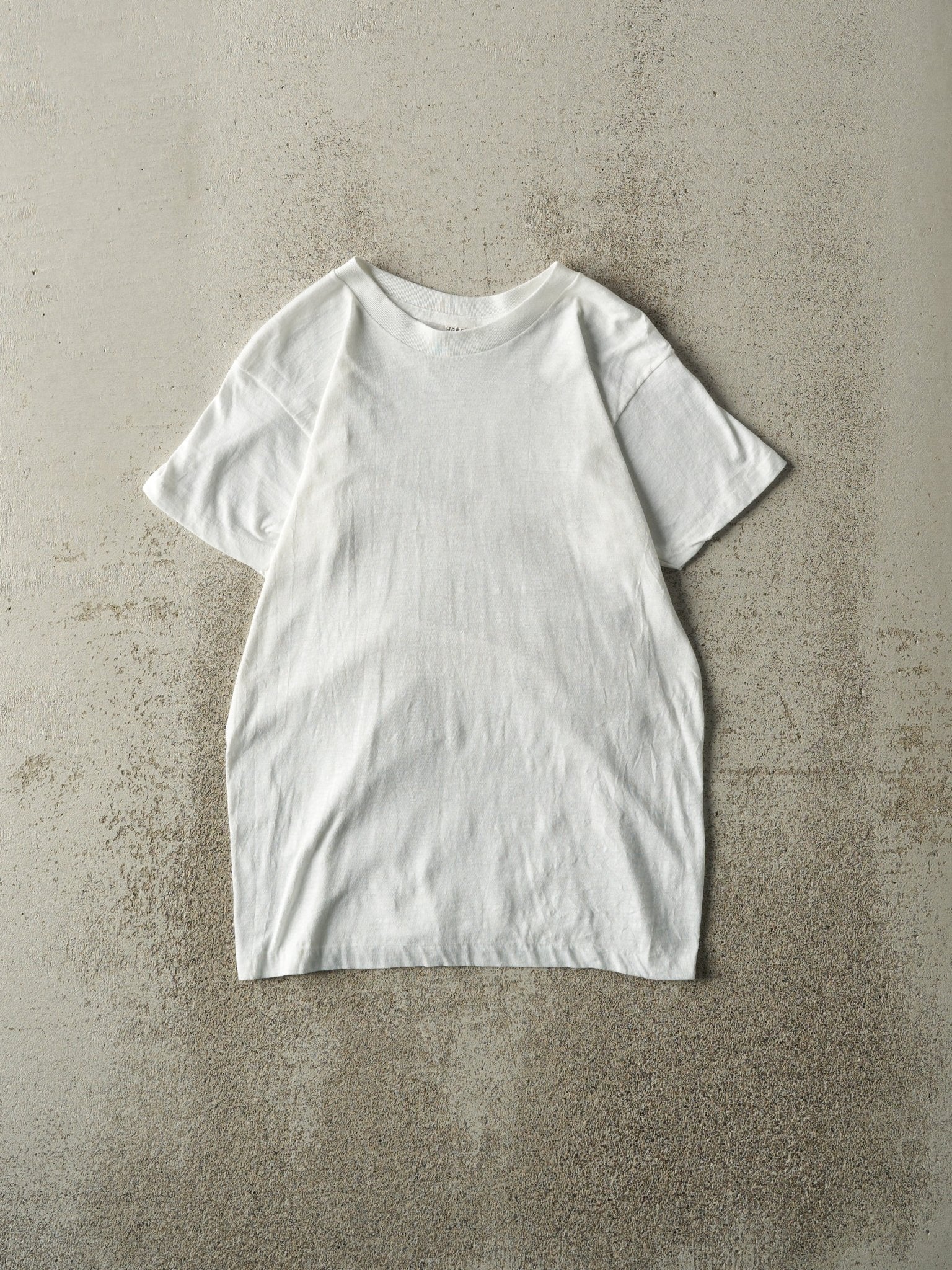 Vintage 80s White Blank Single Stitch Tee (XS/S)