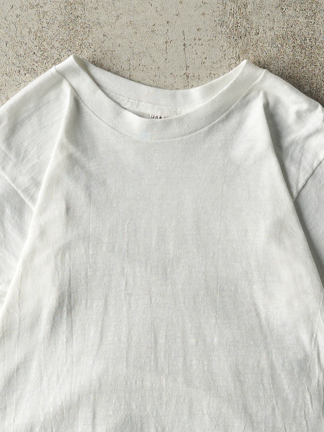 Vintage 80s White Blank Single Stitch Tee (XS/S)