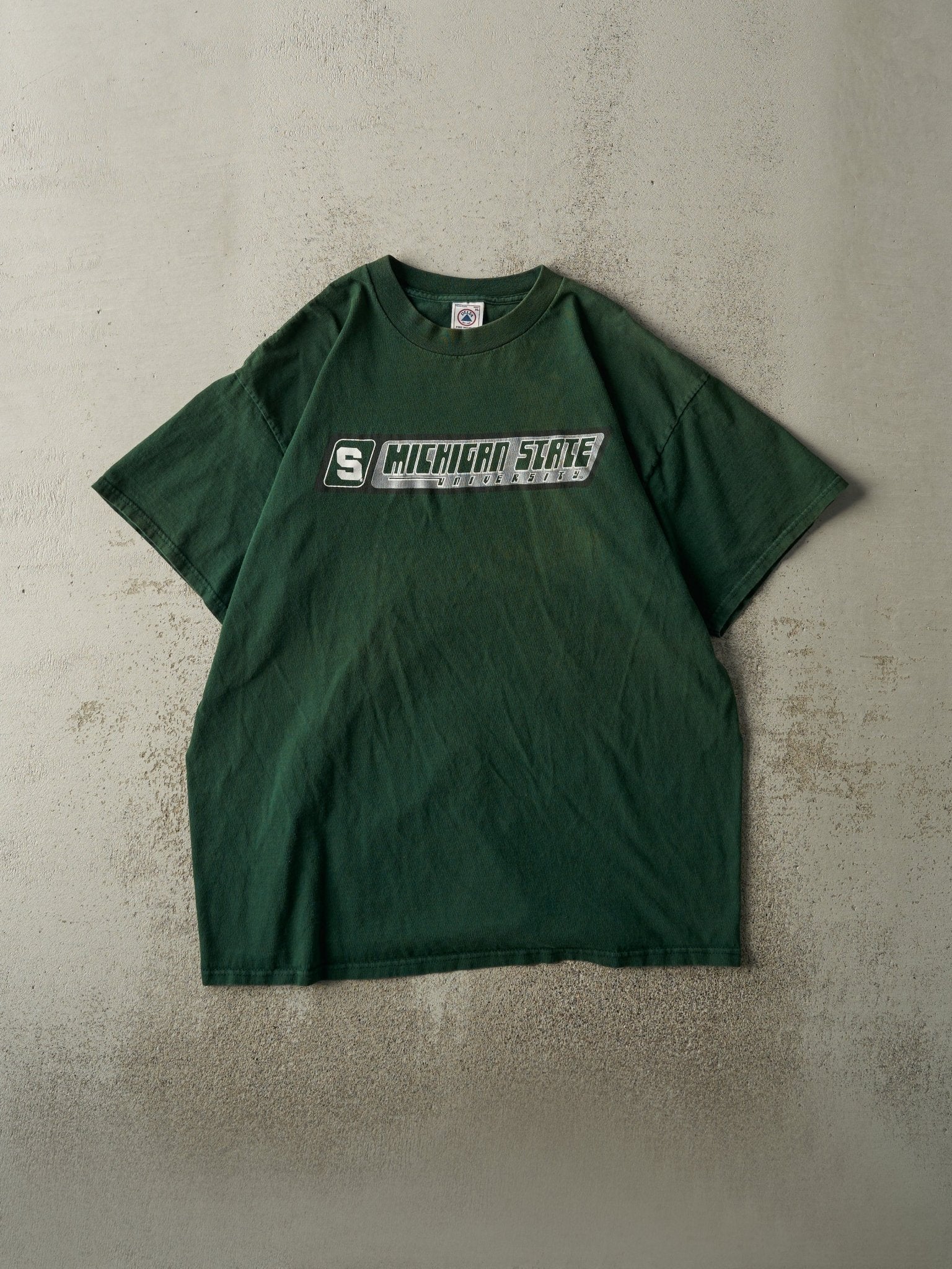 Vintage 90s Green Michigan State University Spartans Tee (L)