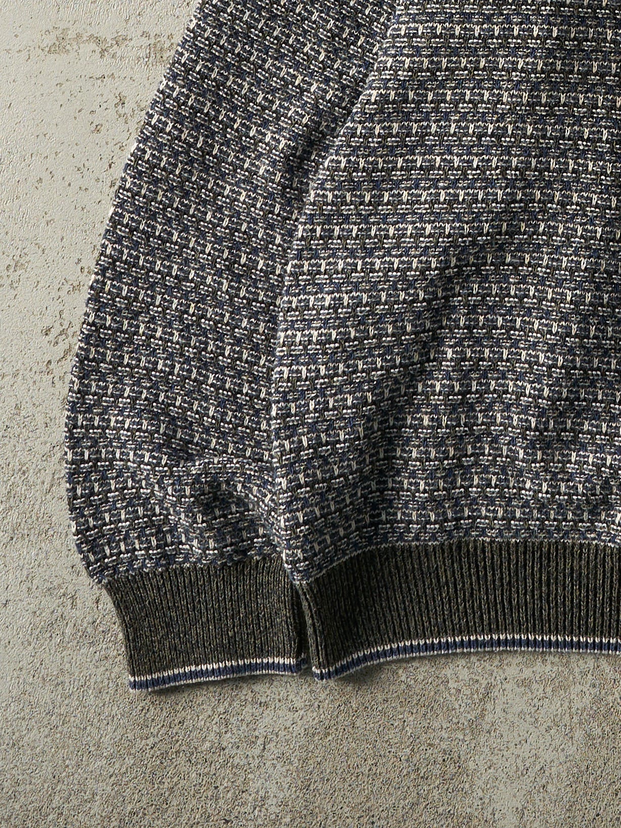Vintage 90s Green & Blue Knit Pullover (L)